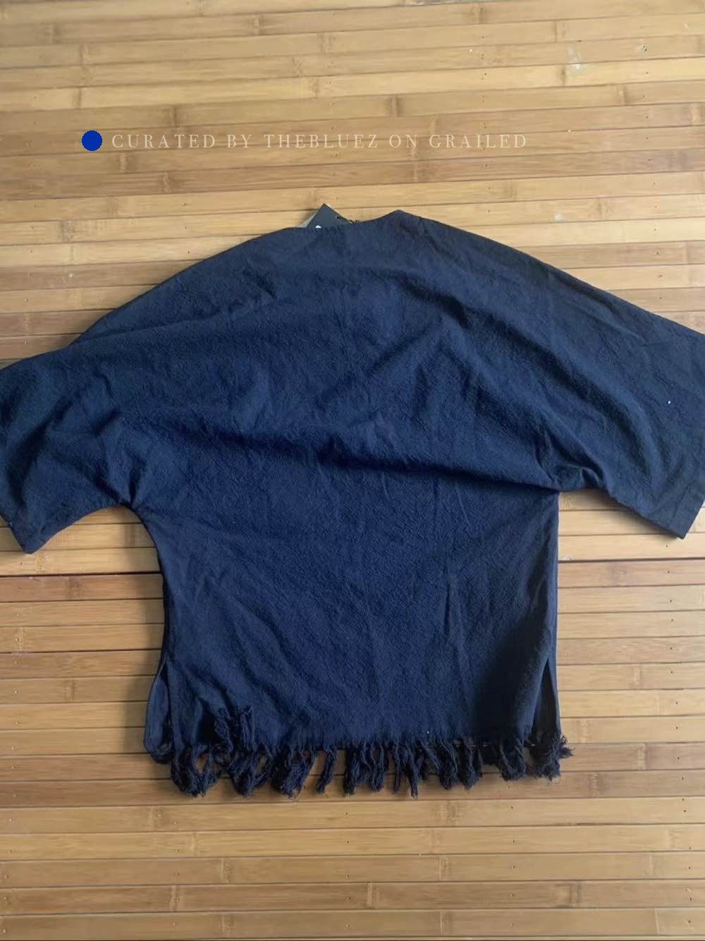 Saint Laurent Paris Black Fringe Hem Tunic T-Shirt, Size M Size US M / EU 48-50 / 2 - 2 Thumbnail