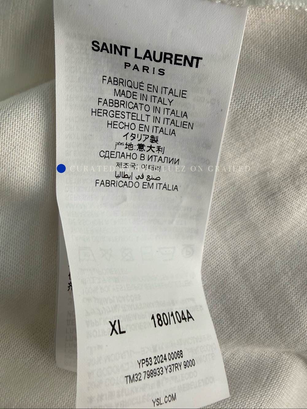 Saint Laurent Paris Minimalist Logo Patch Tee in White Size US XL / EU 56 / 4 - 4 Thumbnail