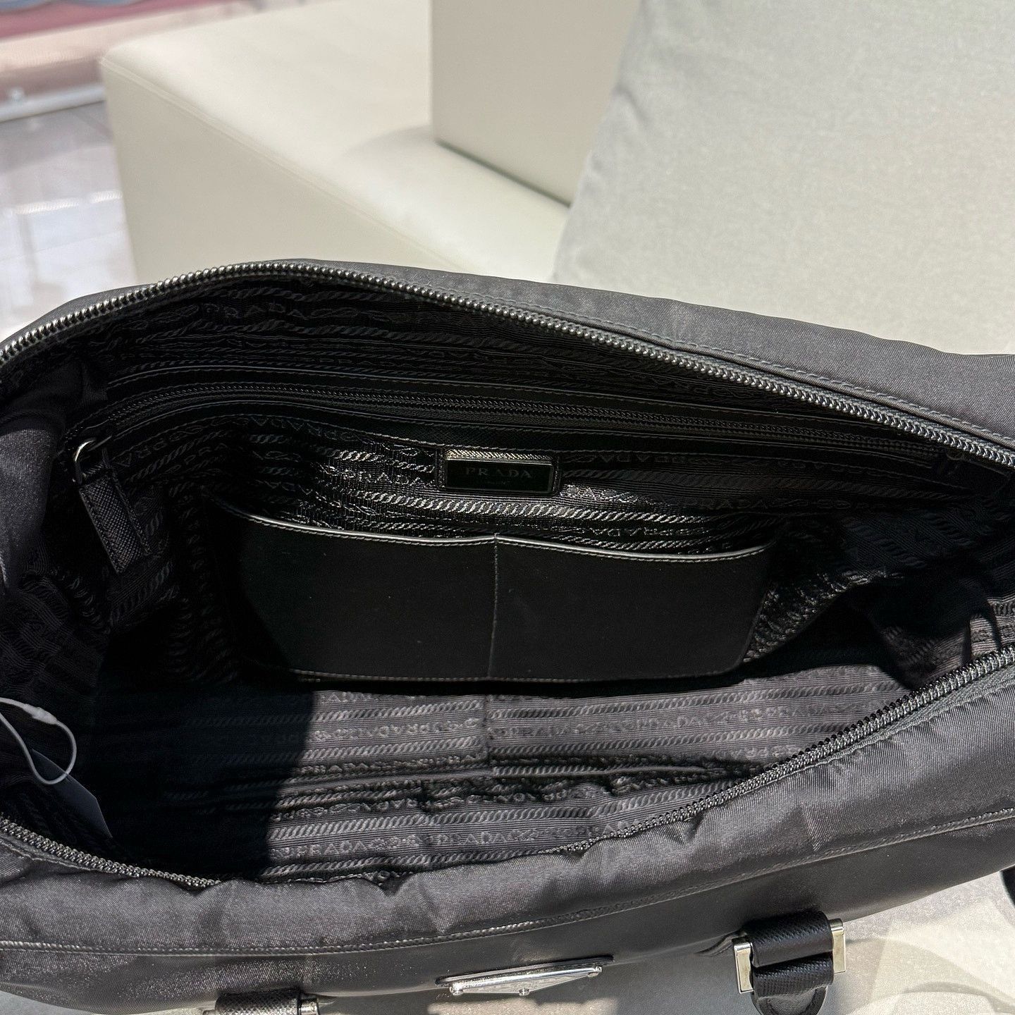 Prada Sleek Black Nylon Briefcase Size ONE SIZE - 6 Thumbnail