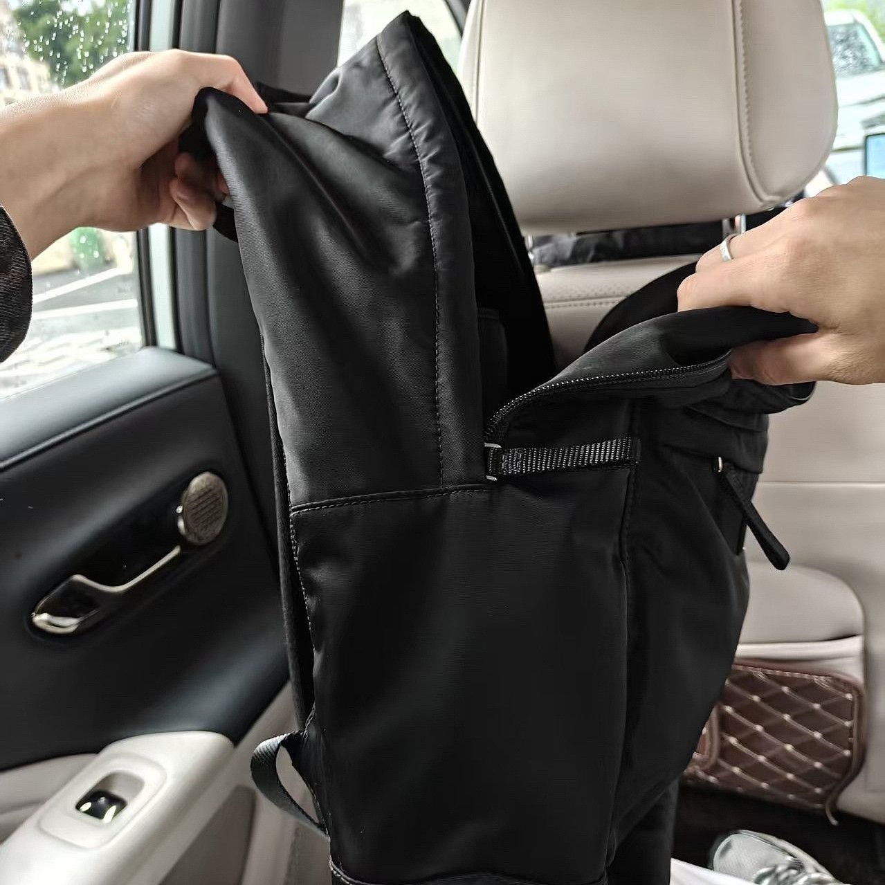 Prada Minimalist Nylon Backpack in Black Size ONE SIZE - 9 Thumbnail