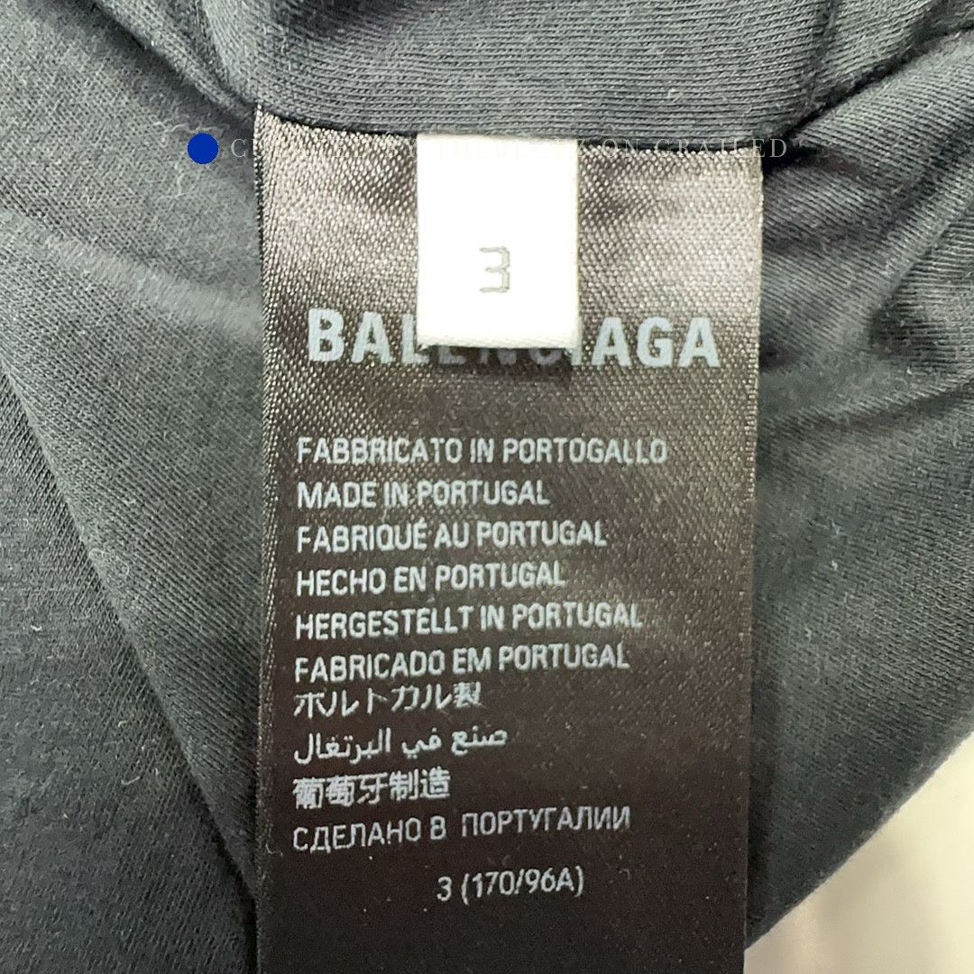 Balenciaga Logo Print Black T-Shirt in Size L Size US L / EU 52-54 / 3 - 5 Thumbnail