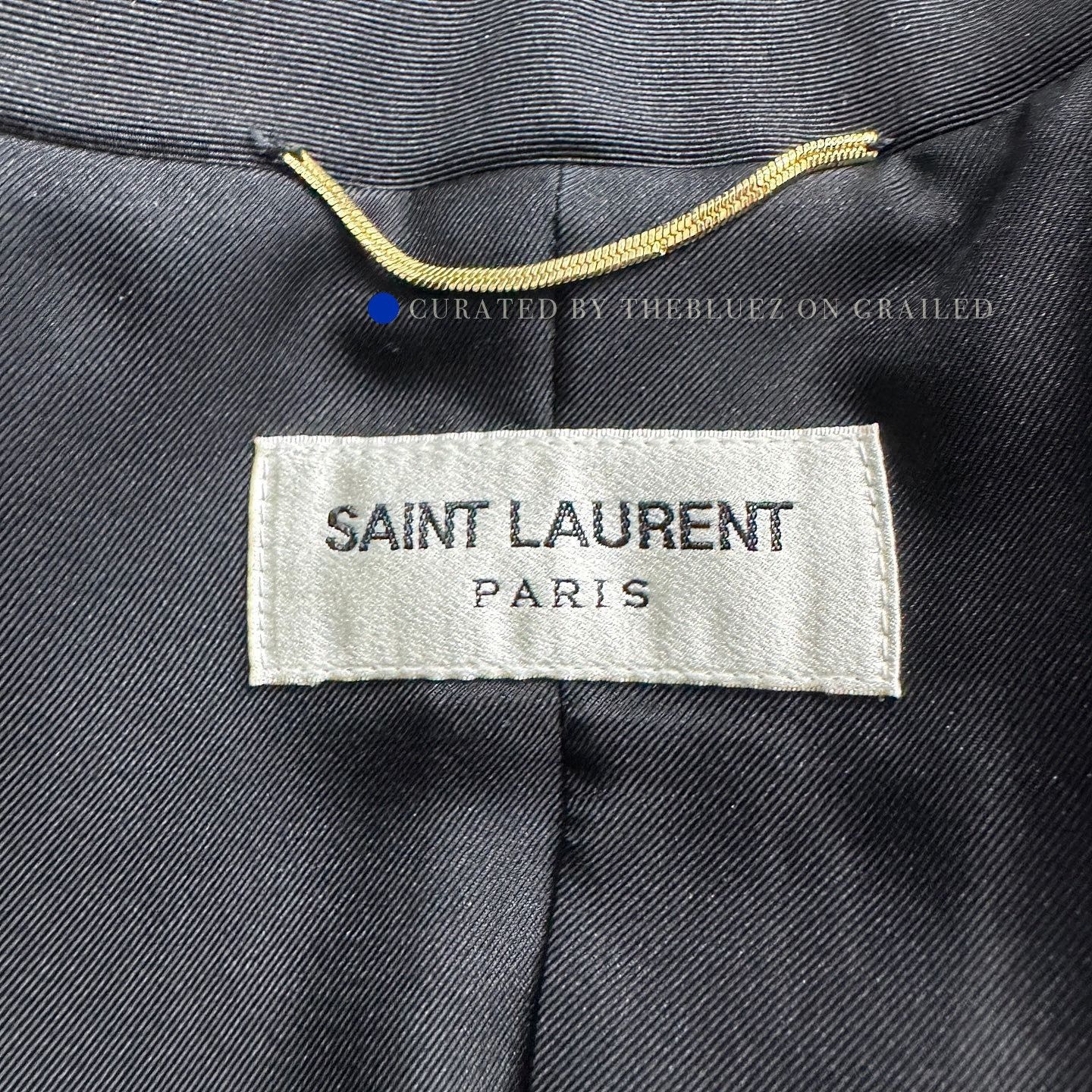 Saint Laurent Paris Elegant Black Blazer with Gold Trim Size US M / EU 48-50 / 2 - 3 Thumbnail
