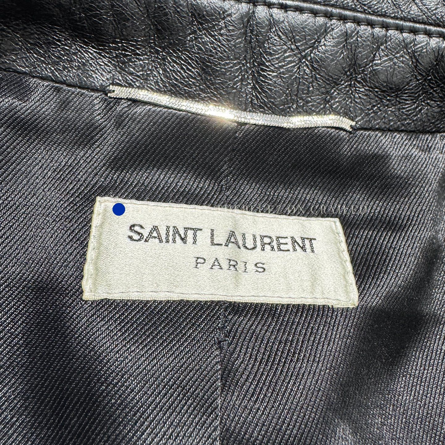 Saint Laurent Paris Belted Black Lambskin Leather Jacket Size US M / EU 48-50 / 2 - 3 Thumbnail