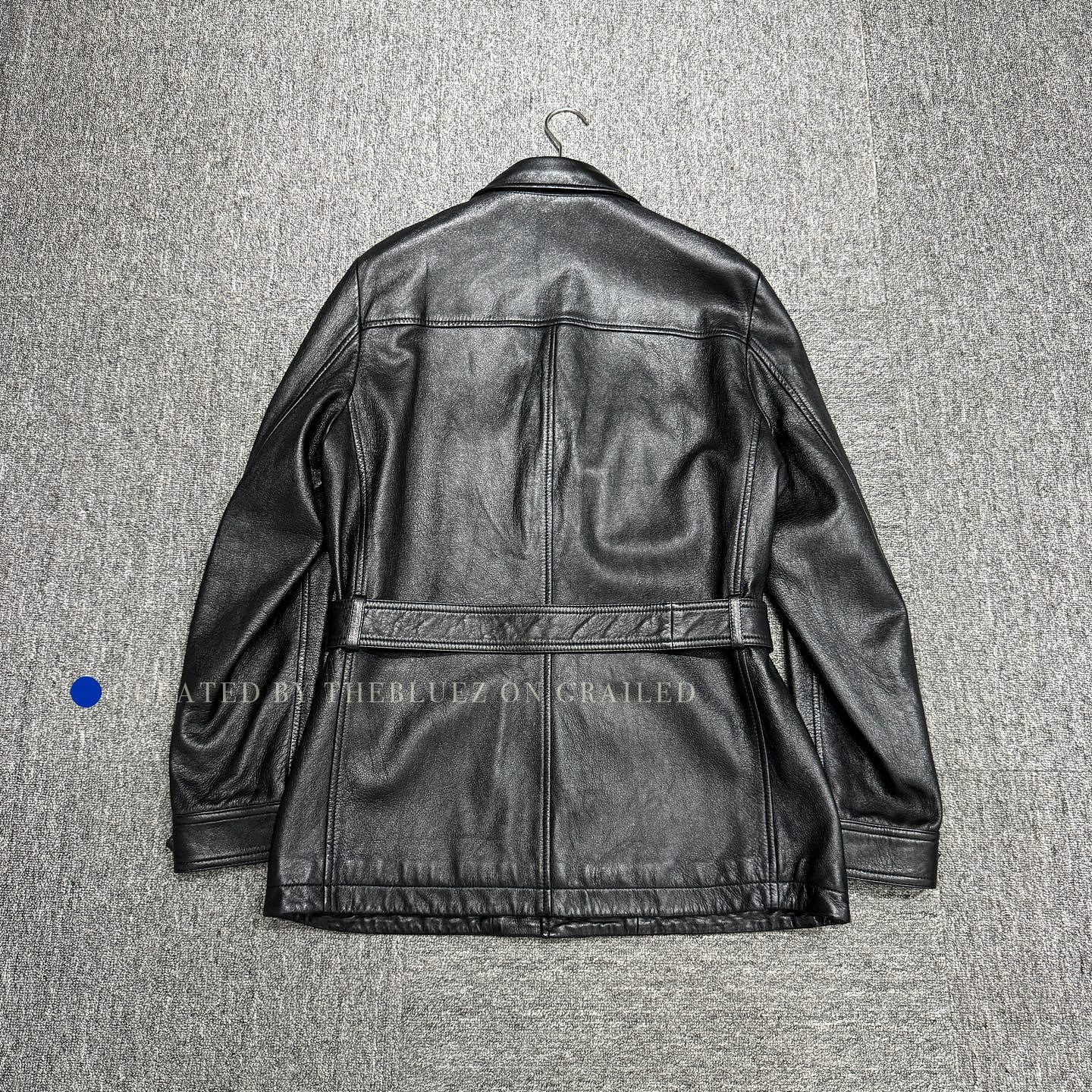 Saint Laurent Paris Belted Black Lambskin Leather Jacket Size US M / EU 48-50 / 2 - 2 Thumbnail