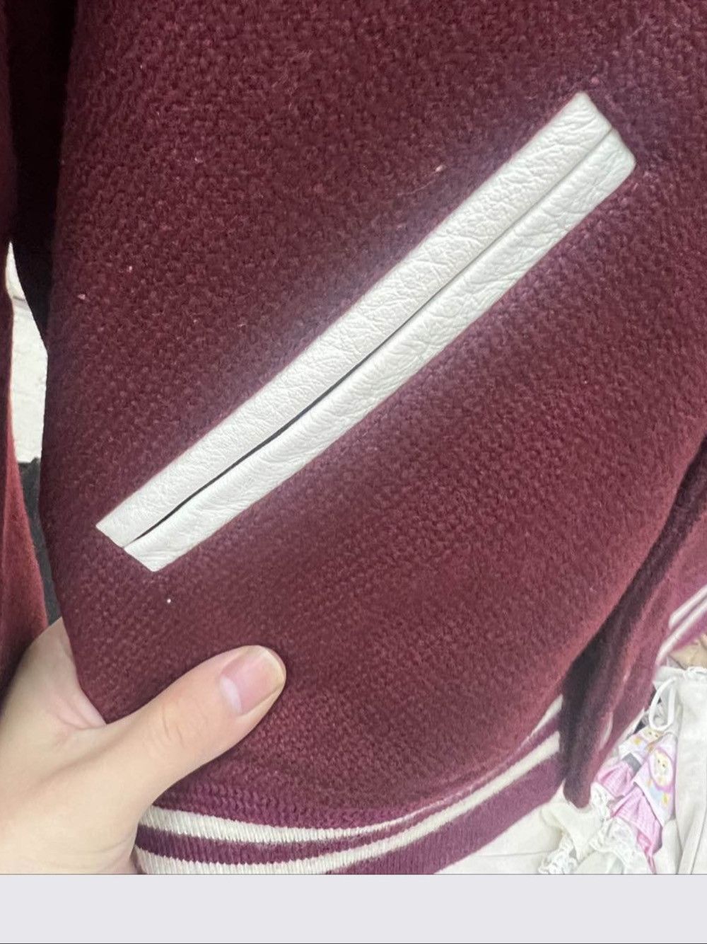 Saint Laurent Paris Burgundy Varsity Bomber Jacket - Size S Size US S / EU 44-46 / 1 - 8 Thumbnail