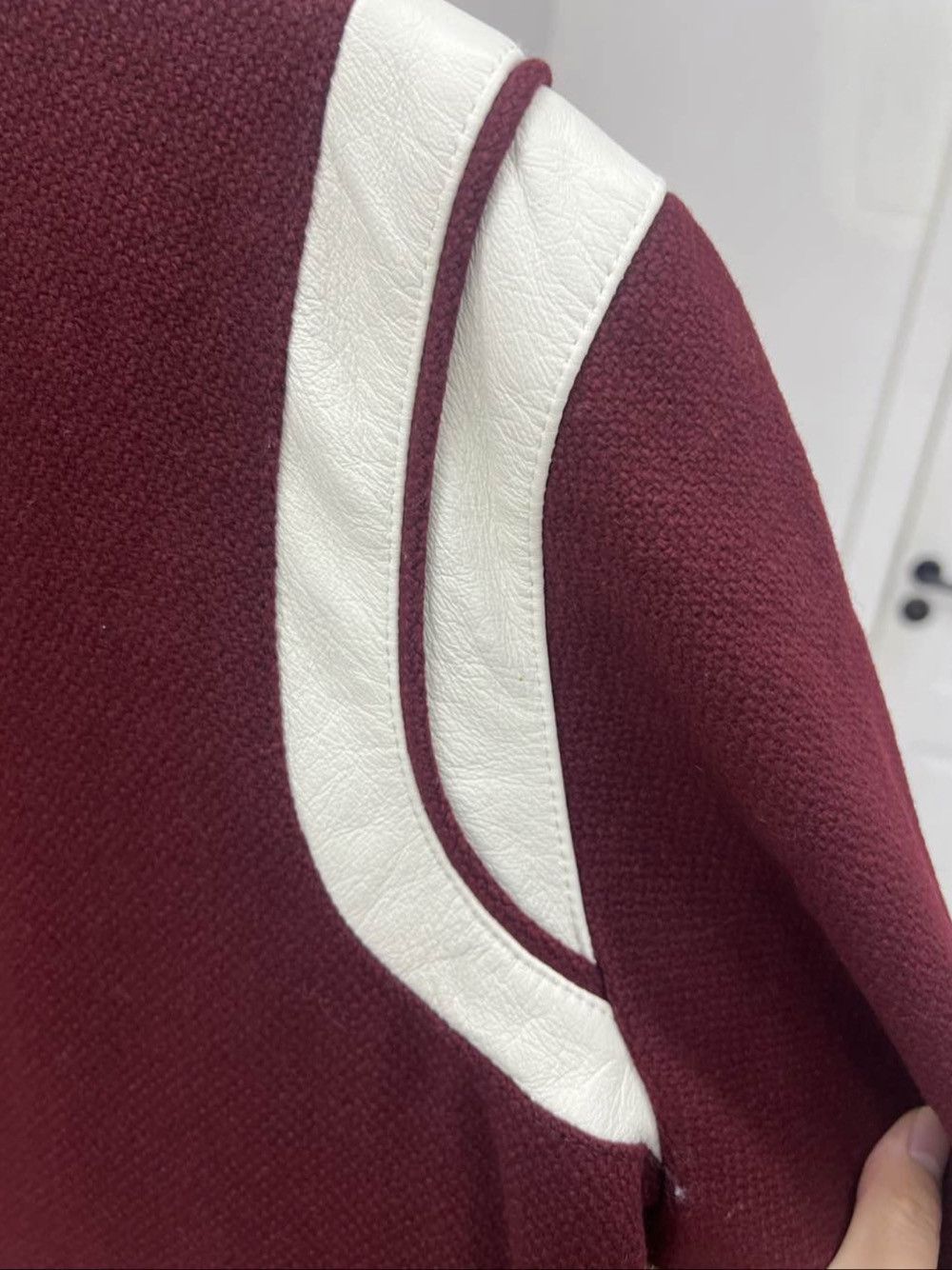 Saint Laurent Paris Burgundy Varsity Bomber Jacket - Size S Size US S / EU 44-46 / 1 - 5 Thumbnail