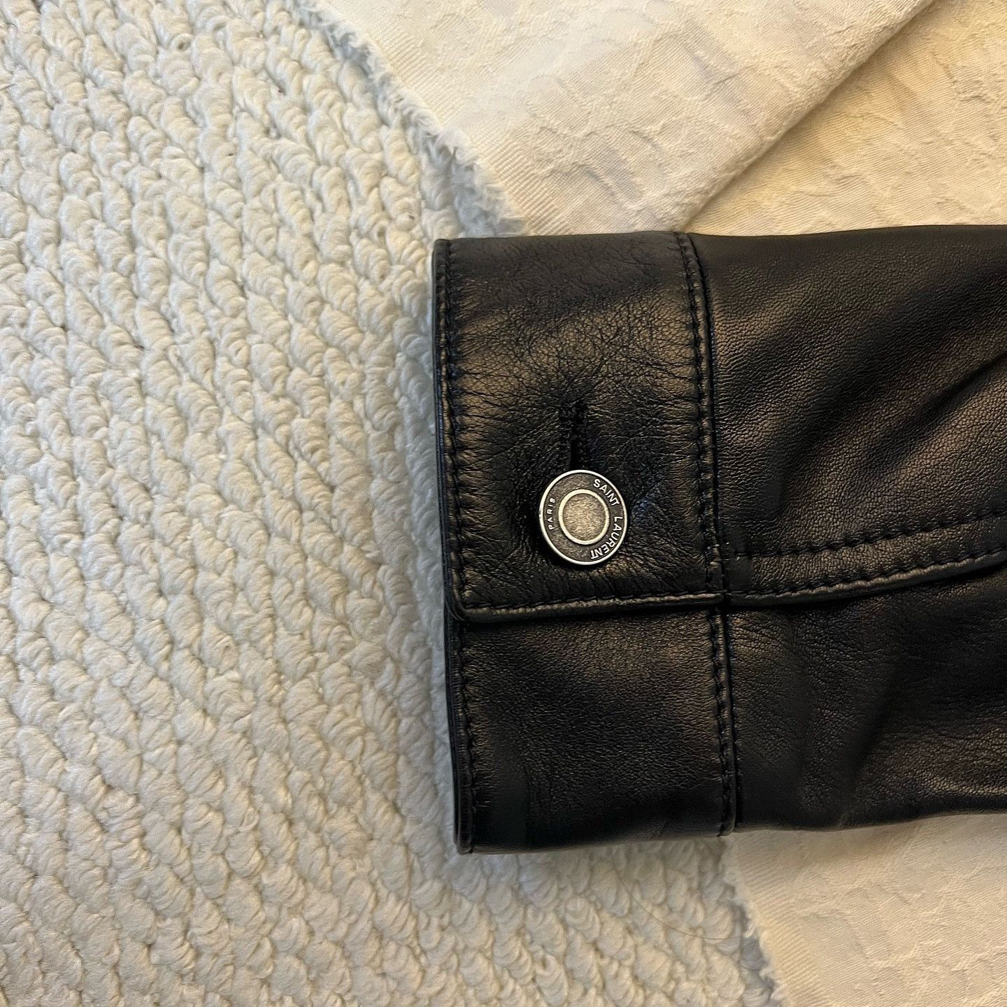 Saint Laurent Paris Classic Black Lambskin Leather Trucker Jacket Size US M / EU 48-50 / 2 - 12 Thumbnail
