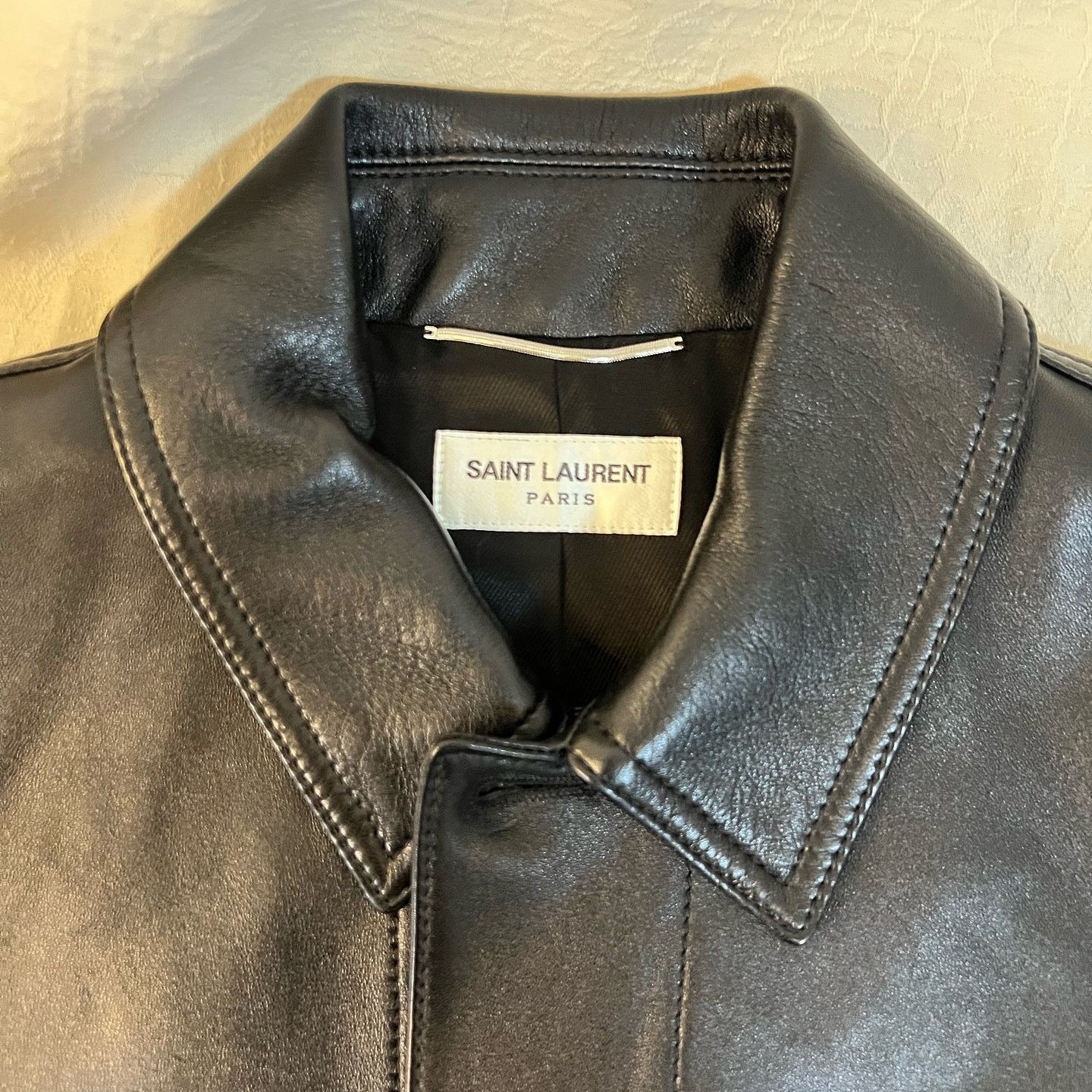 Saint Laurent Paris Classic Black Lambskin Leather Trucker Jacket Size US M / EU 48-50 / 2 - 3 Thumbnail