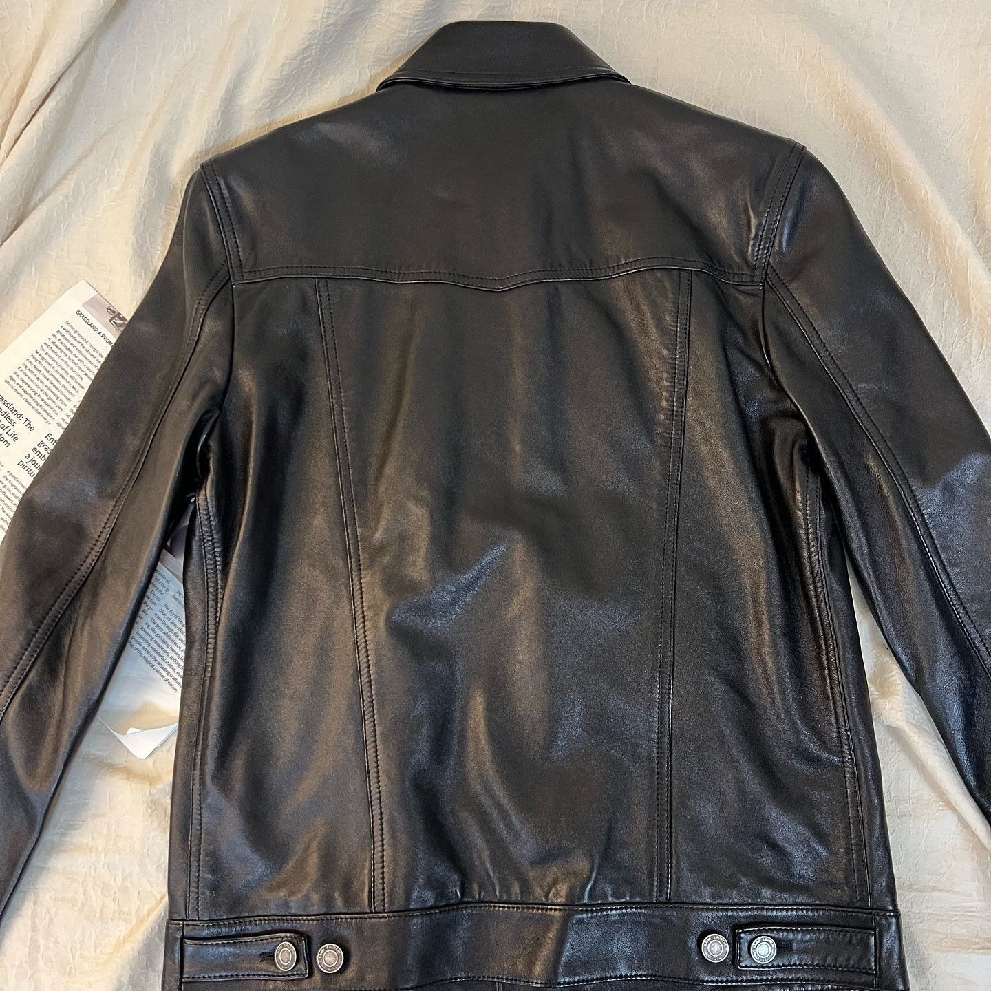 Saint Laurent Paris Classic Black Lambskin Leather Trucker Jacket Size US M / EU 48-50 / 2 - 2 Thumbnail