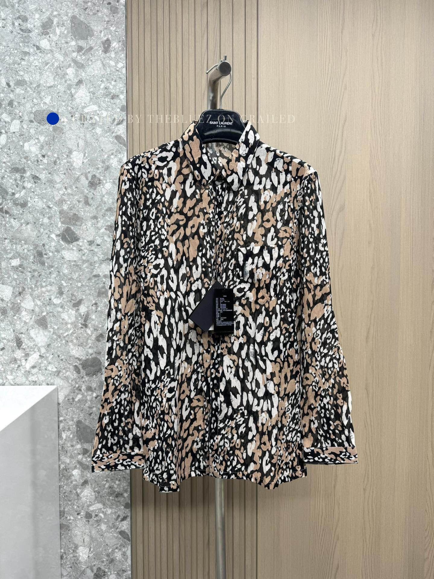 Saint Laurent Paris Multi Leopard Print Button-Up Shirt Size US S / EU 44-46 / 1 - 5 Thumbnail