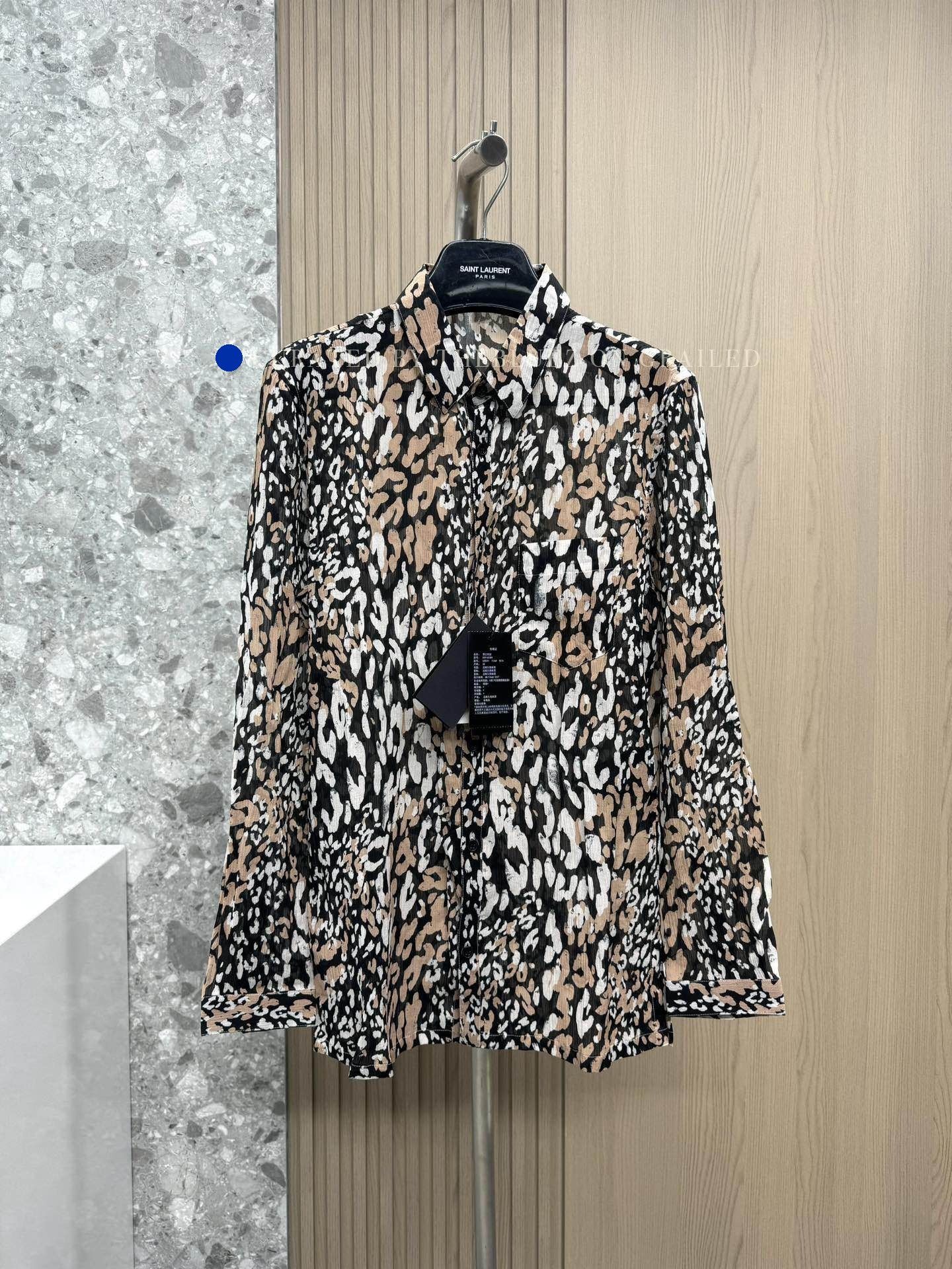 Saint Laurent Paris Multi Leopard Print Button-Up Shirt Size US S / EU 44-46 / 1 - 5 Thumbnail