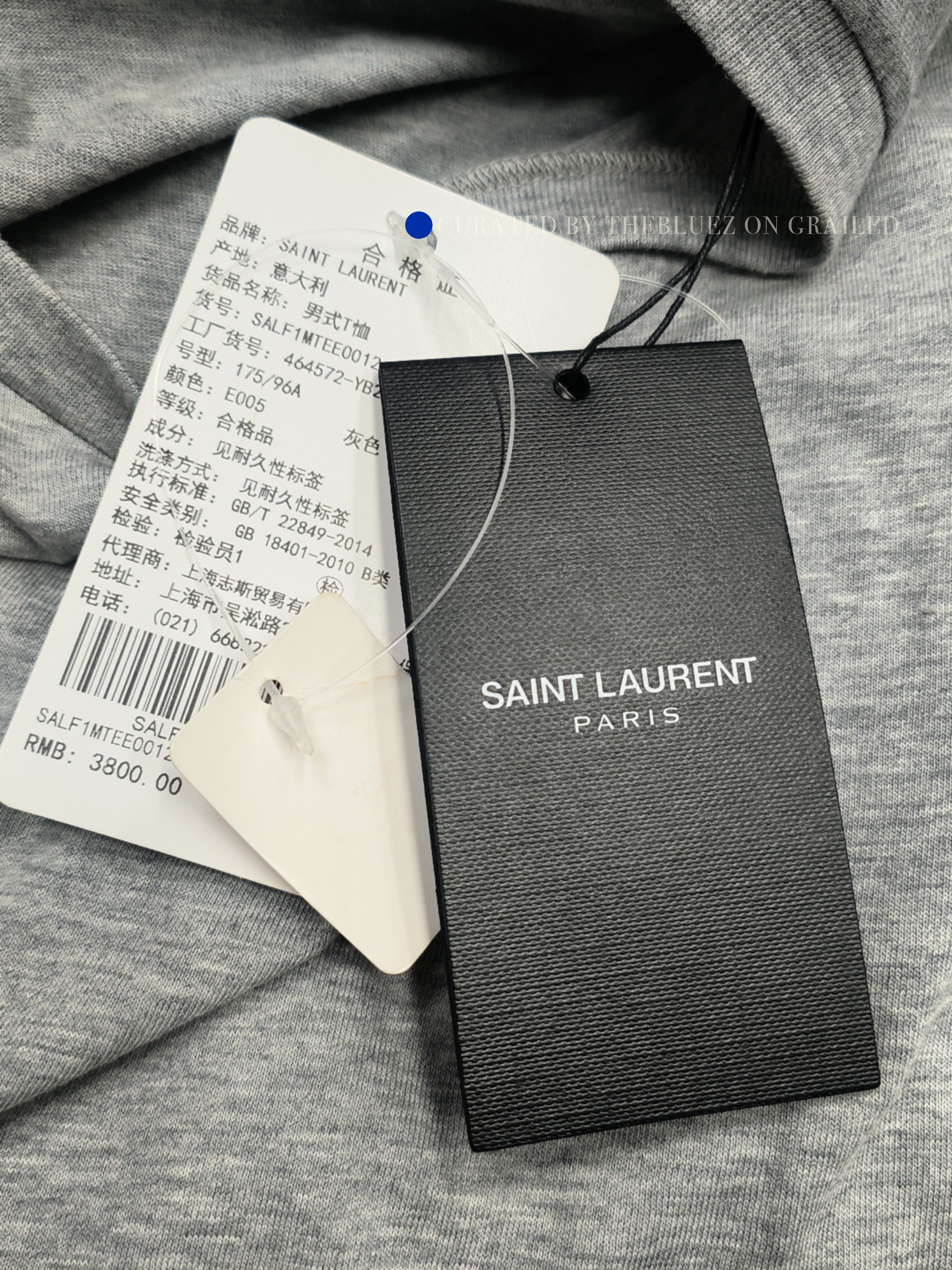 Saint Laurent Paris Minimalist Gray Logo T-Shirt Size US M / EU 48-50 / 2 - 5 Thumbnail