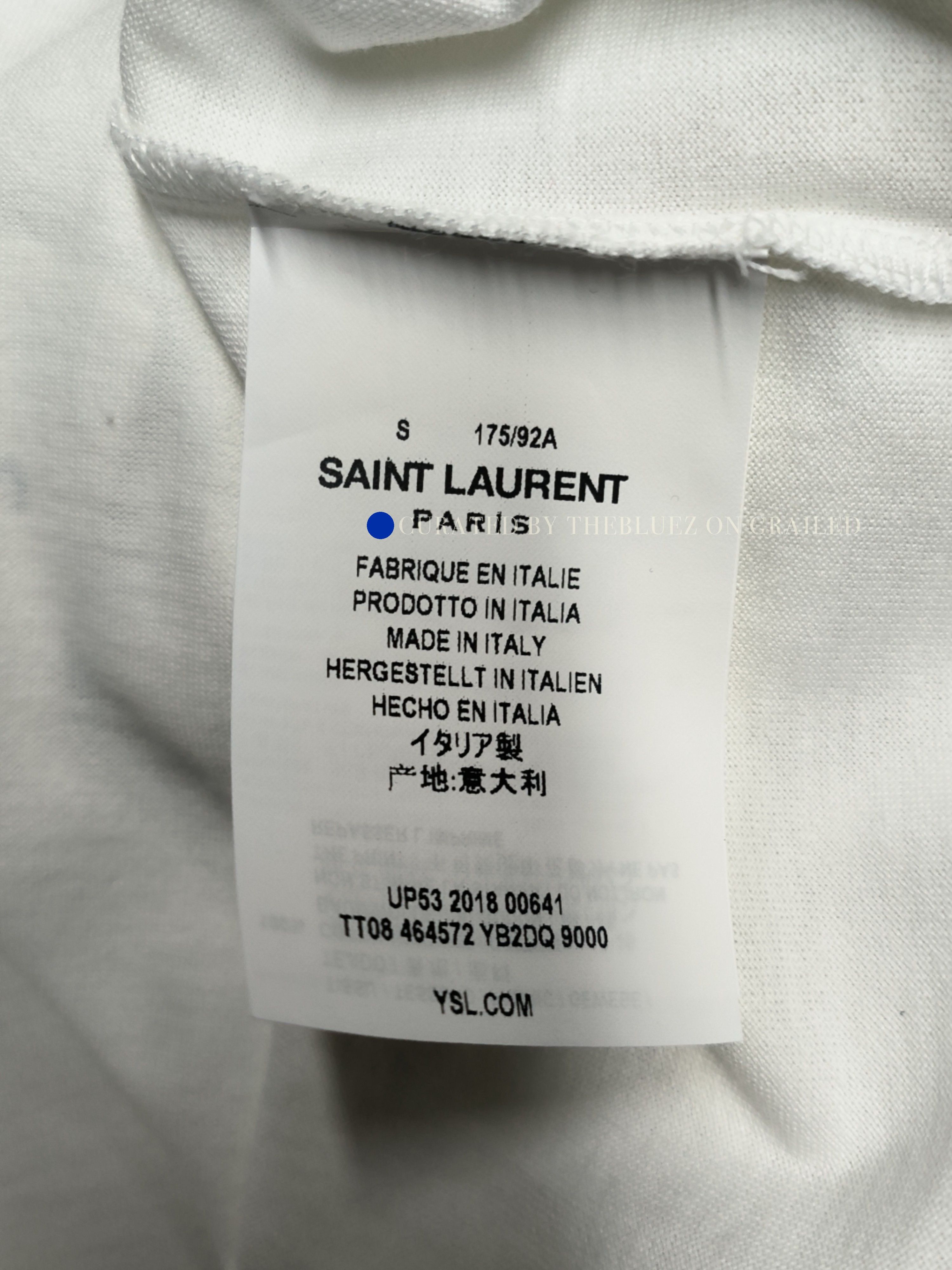 Saint Laurent Paris Classic Logo T-Shirt in White Size US S / EU 44-46 / 1 - 4 Thumbnail