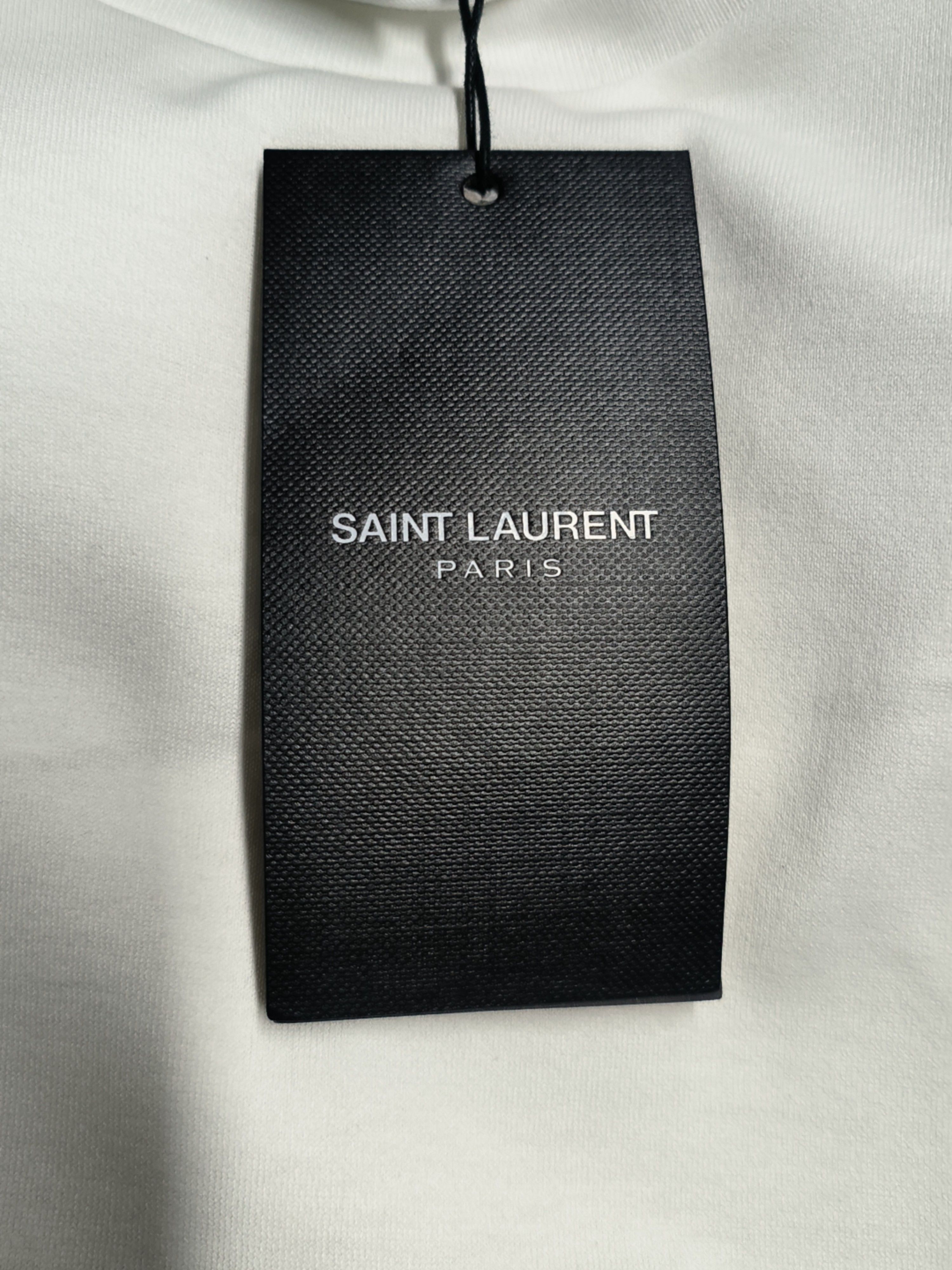 Saint Laurent Paris Classic Logo T-Shirt in White Size US S / EU 44-46 / 1 - 5 Thumbnail
