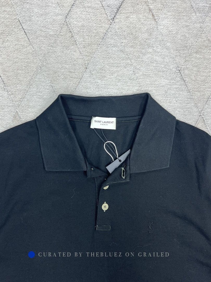 Saint Laurent Paris Small Logo Embroidery Black Polo Shirt Size US S / EU 44-46 / 1 - 3 Thumbnail
