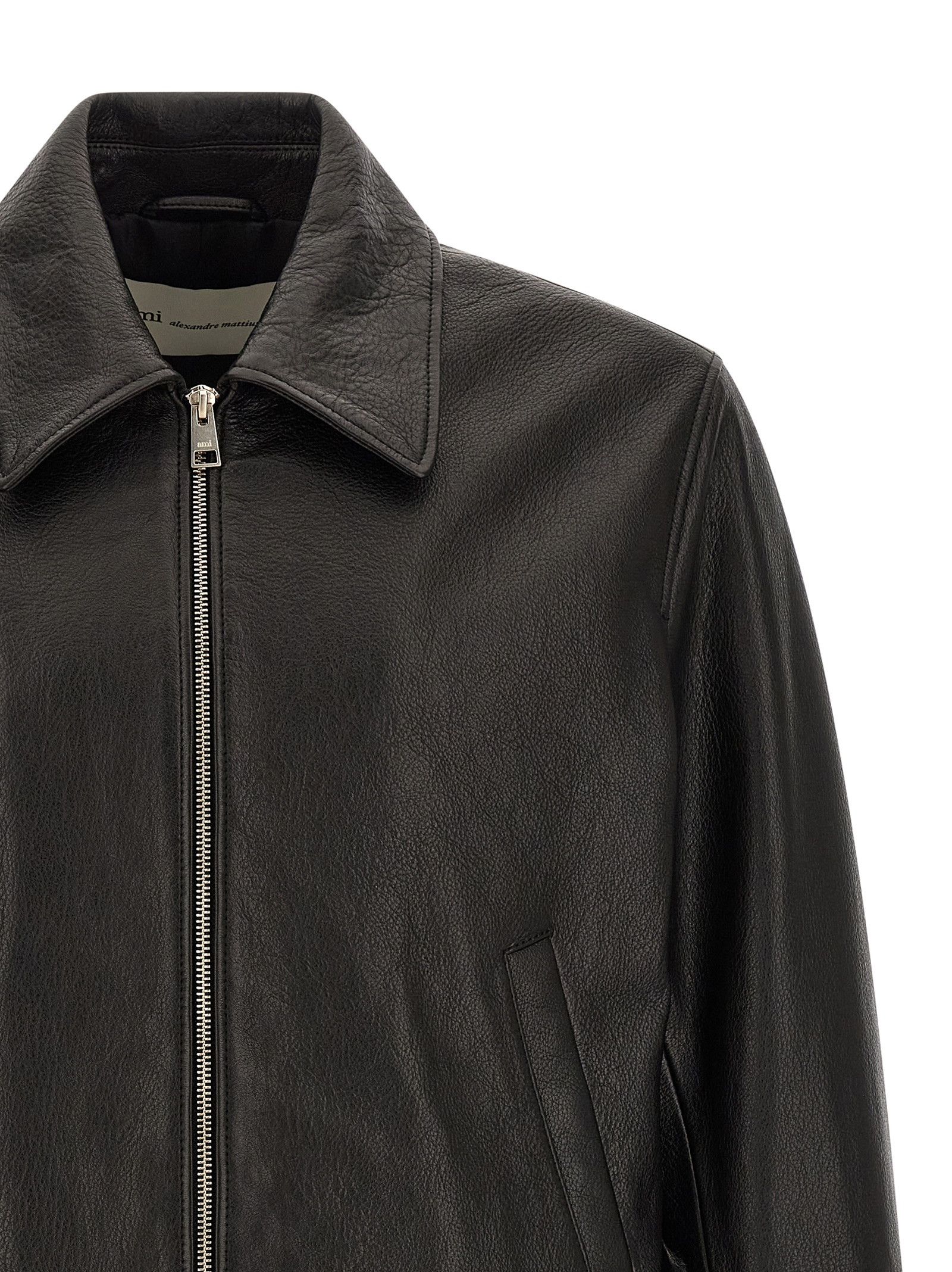 AMI 'Ami de Coeur' leather bomber jacket Size US M / EU 48-50 / 2 - 3 Thumbnail