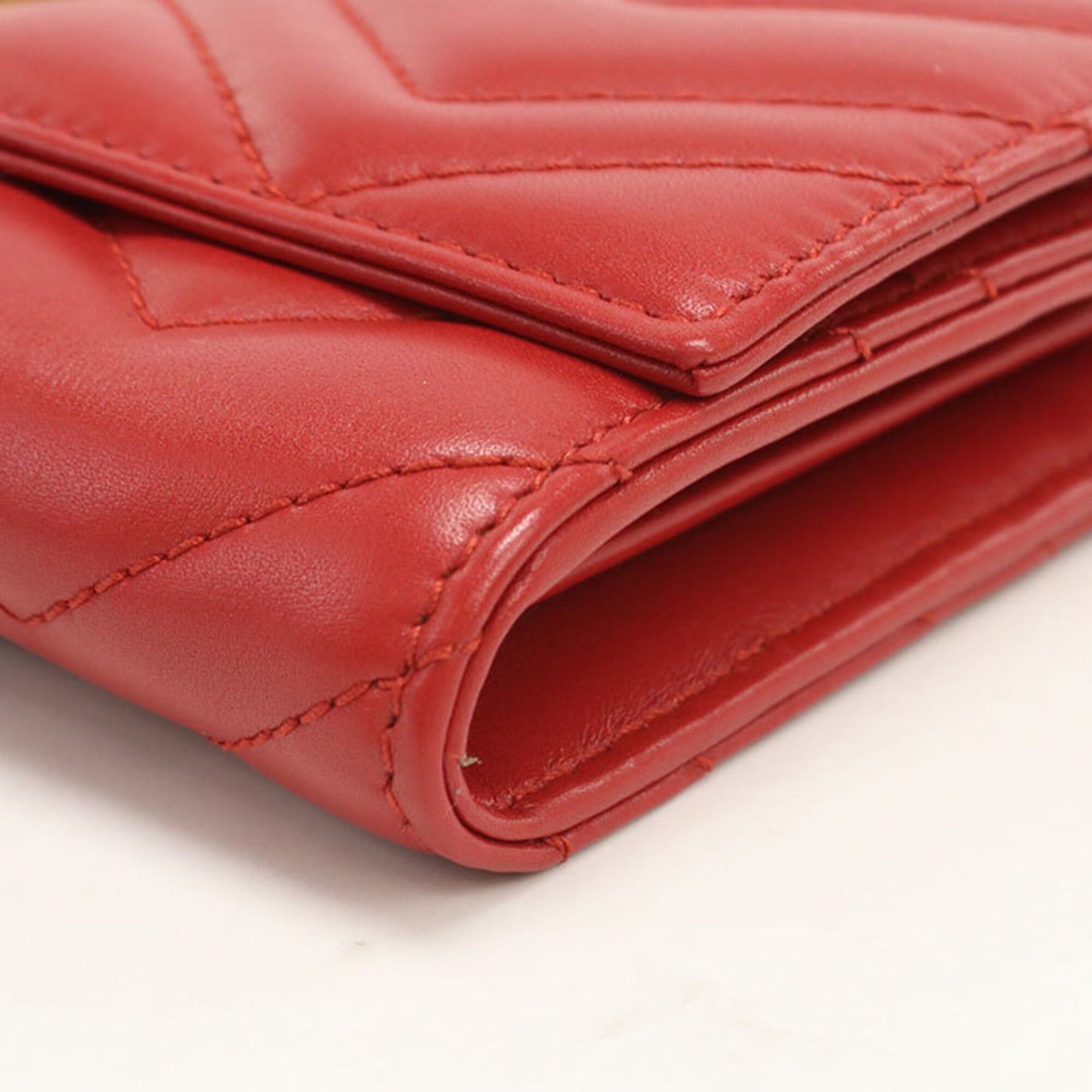 Gucci GUCCI Continental Wallet, Bi-fold, 443436, Double G, Women's, Red Size ONE SIZE - 5 Thumbnail