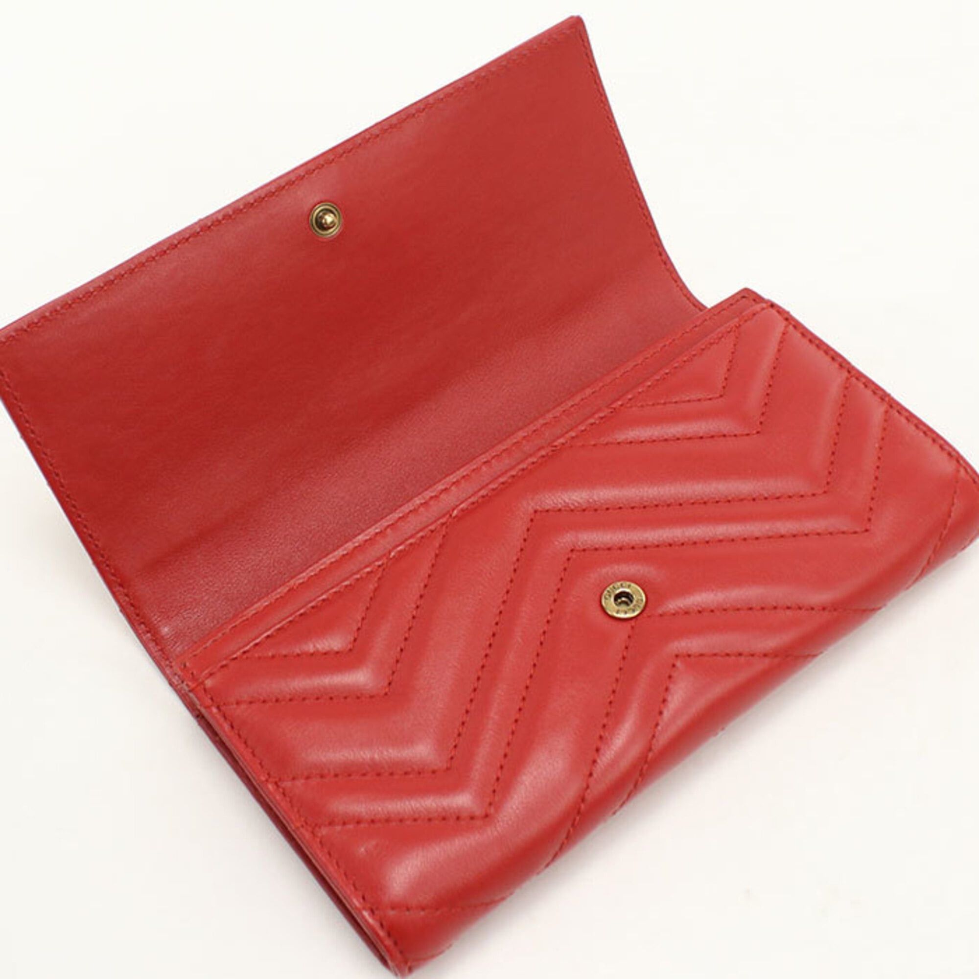 Gucci GUCCI Continental Wallet, Bi-fold, 443436, Double G, Women's, Red Size ONE SIZE - 6 Thumbnail