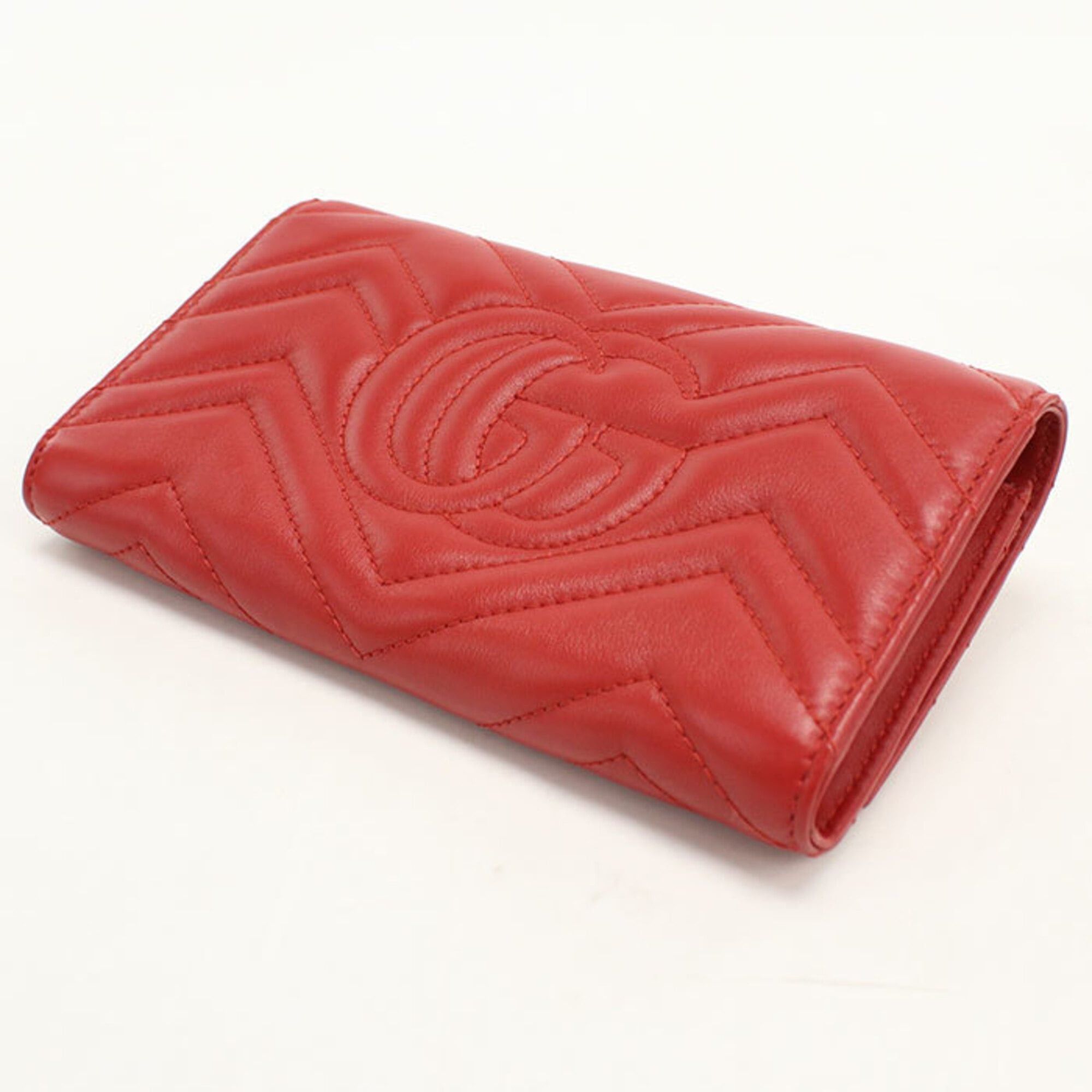 Gucci GUCCI Continental Wallet, Bi-fold, 443436, Double G, Women's, Red Size ONE SIZE - 2 Thumbnail