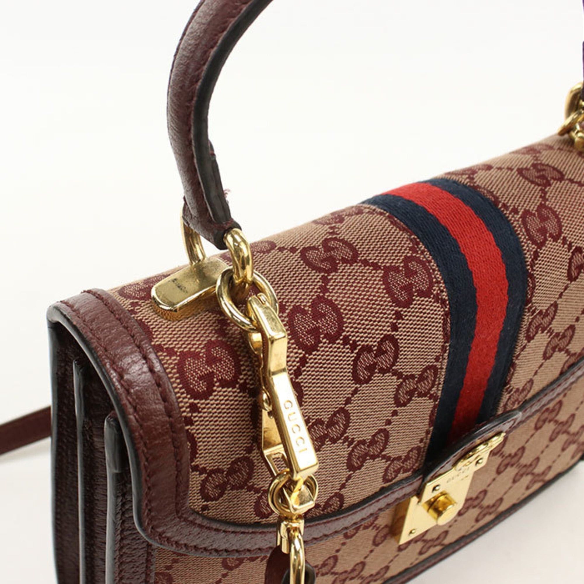 Gucci GUCCI handbag 651055 Medium top handle bag Ophidia women's wine red Size ONE SIZE - 7 Thumbnail