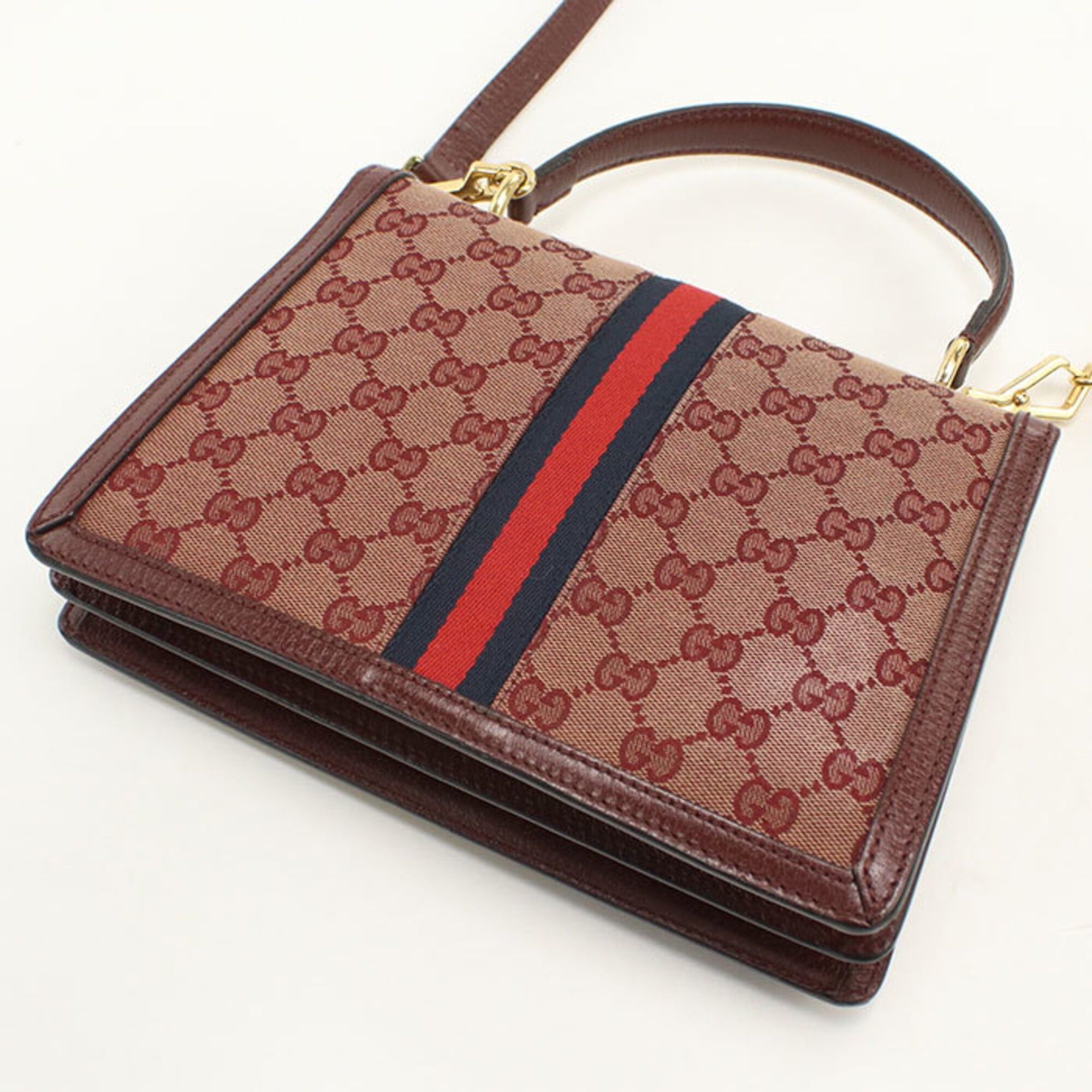 Gucci GUCCI handbag 651055 Medium top handle bag Ophidia women's wine red Size ONE SIZE - 2 Thumbnail