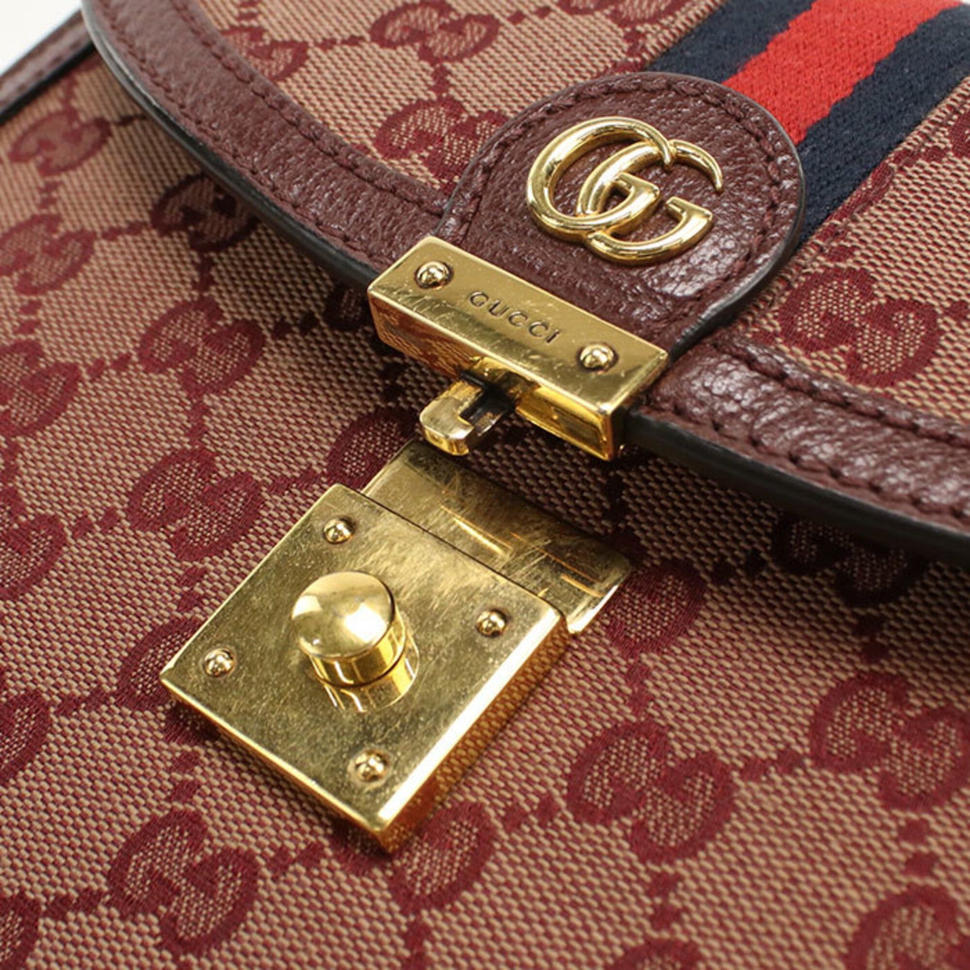 Gucci GUCCI handbag 651055 Medium top handle bag Ophidia women's wine red Size ONE SIZE - 5 Thumbnail