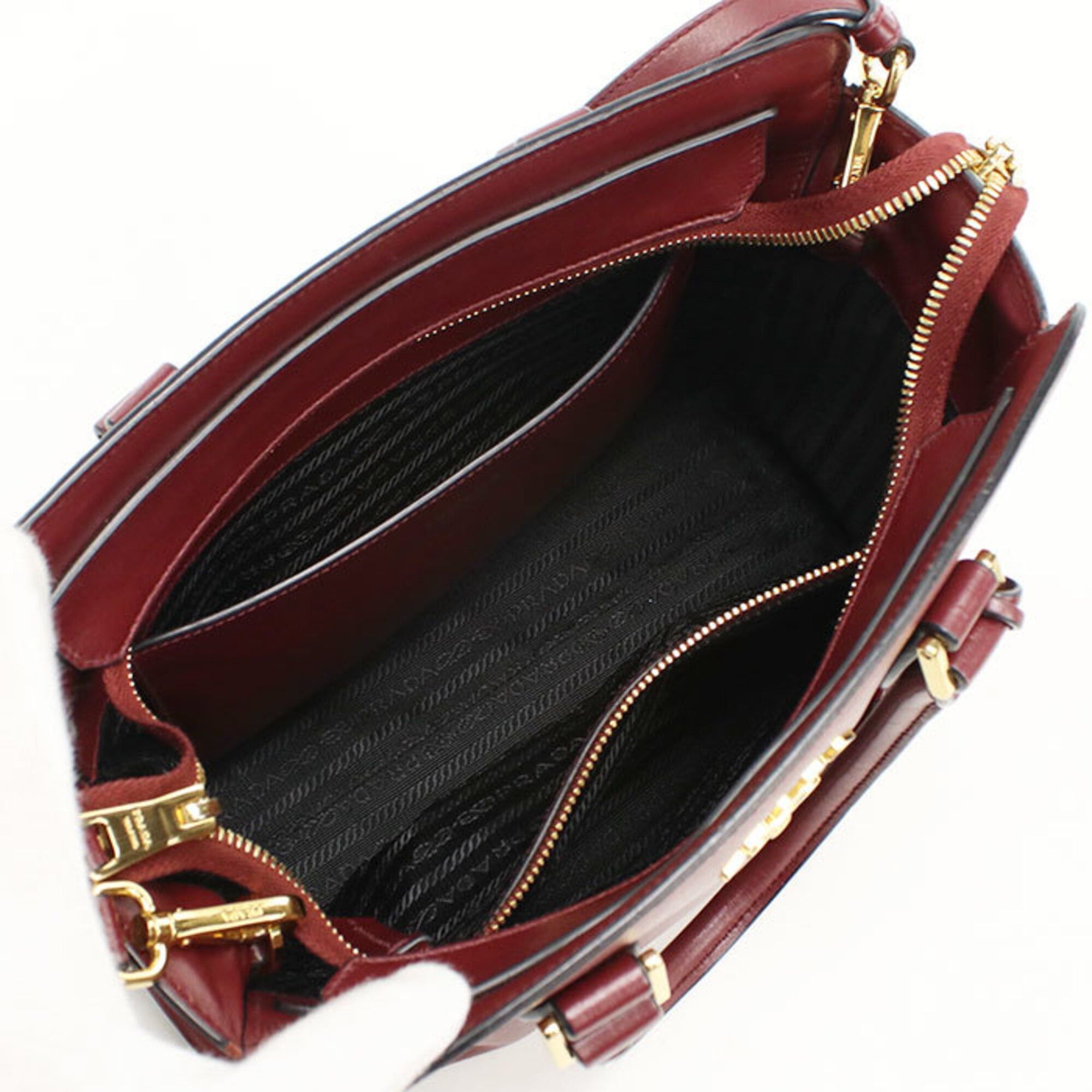 Prada Prada Tote Bag 1BA113 2-Way Women's Wine Red Size ONE SIZE - 3 Thumbnail