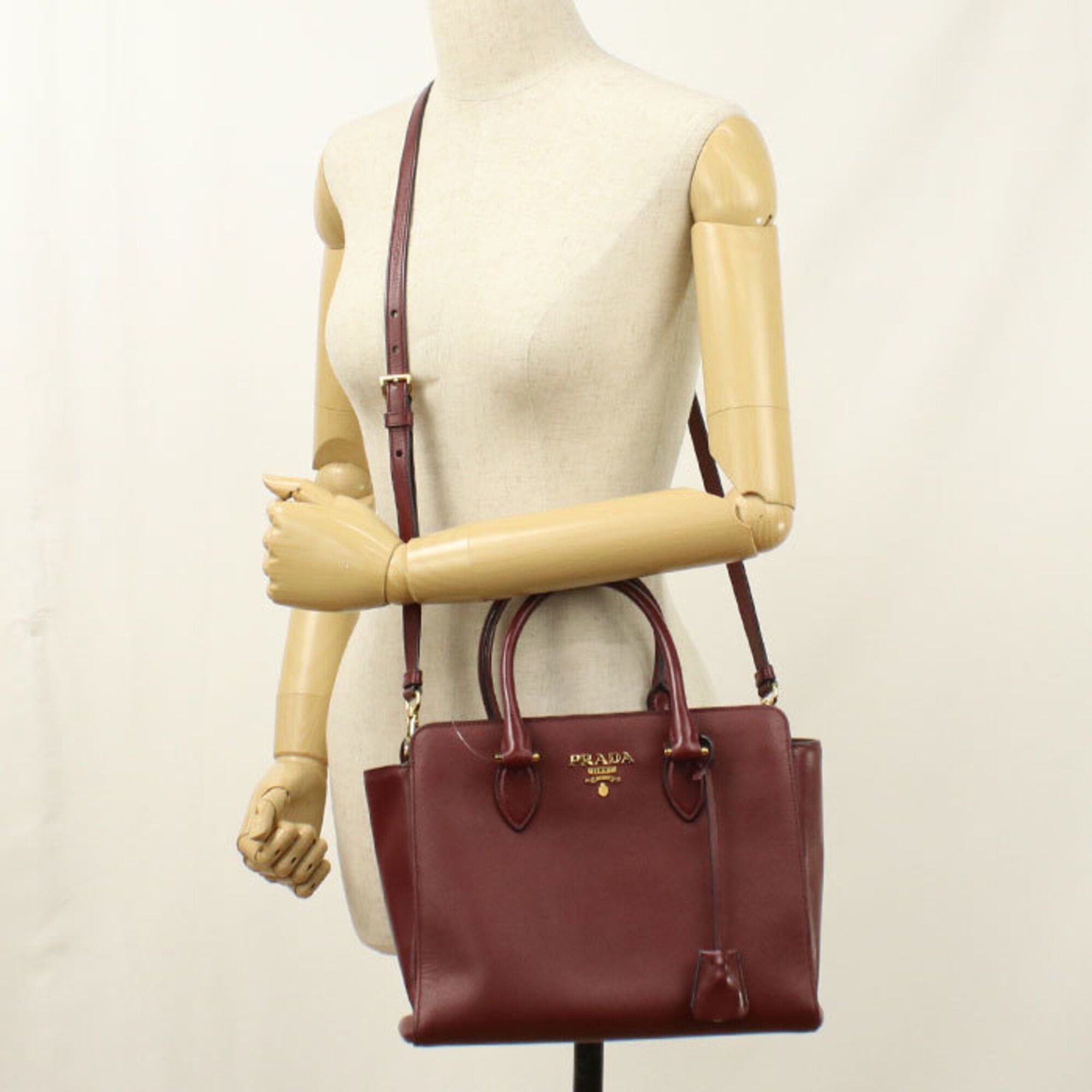 Prada Prada Tote Bag 1BA113 2-Way Women's Wine Red Size ONE SIZE - 8 Thumbnail