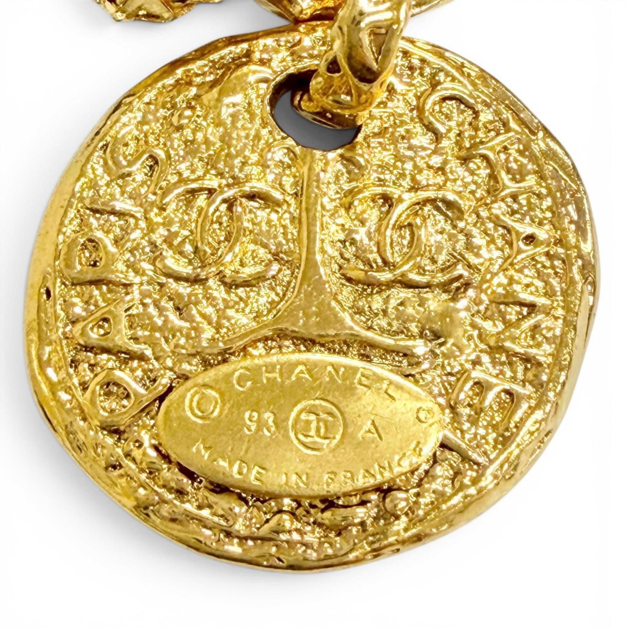 Chanel CHANEL Vintage 93A Coco Mark Medal Chain Bracelet, Gold, Women's Accessory Size ONE SIZE - 5 Thumbnail