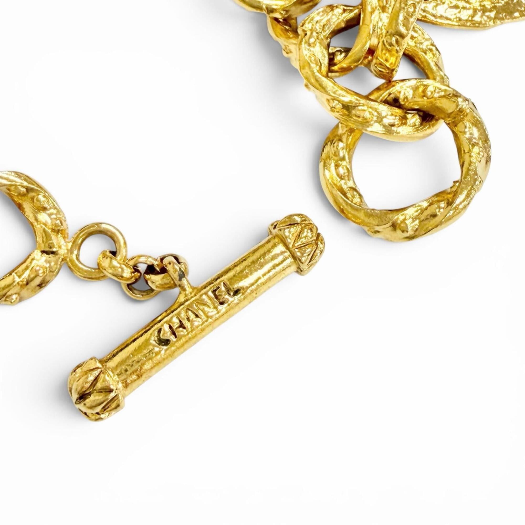 Chanel CHANEL Vintage 93A Coco Mark Medal Chain Bracelet, Gold, Women's Accessory Size ONE SIZE - 4 Thumbnail