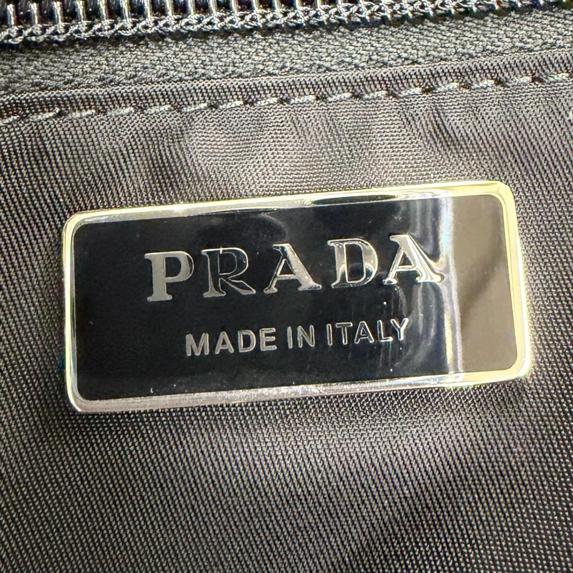 Prada PRADA 1BD256 Re-Nylon Large Padded Shoulder Bag with Leather Accents and Triangle Logo, Black, Made in Italy, Women's Size ONE SIZE - 10 Thumbnail