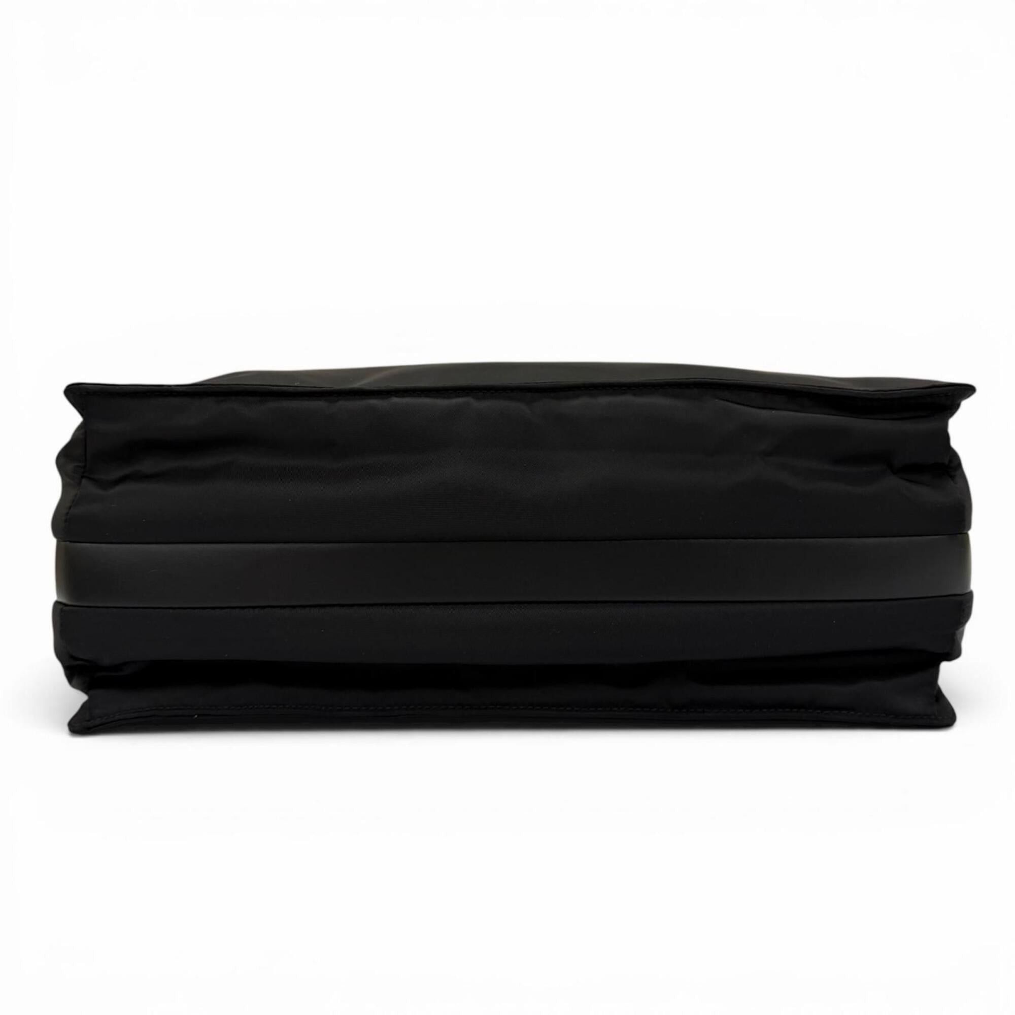 Prada PRADA 1BD256 Re-Nylon Large Padded Shoulder Bag with Leather Accents and Triangle Logo, Black, Made in Italy, Women's Size ONE SIZE - 3 Thumbnail
