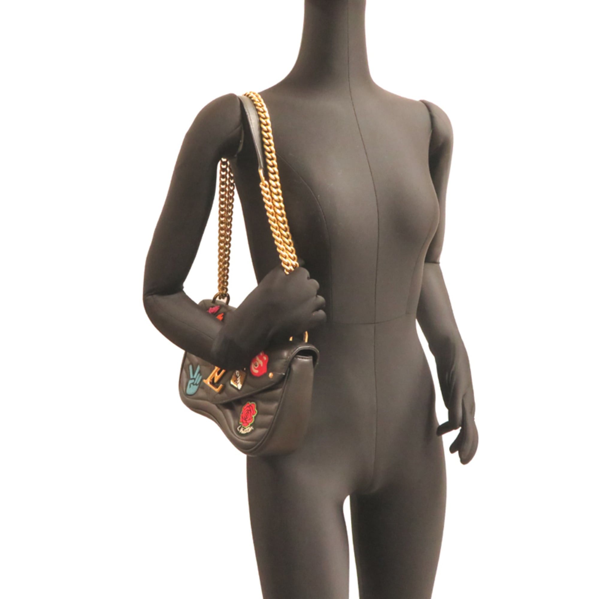 Louis Vuitton Louis Vuitton New Wave Chain Bag, Women's Handbag, M52564 (Discontinued), Leather, Black Size ONE SIZE - 8 Thumbnail
