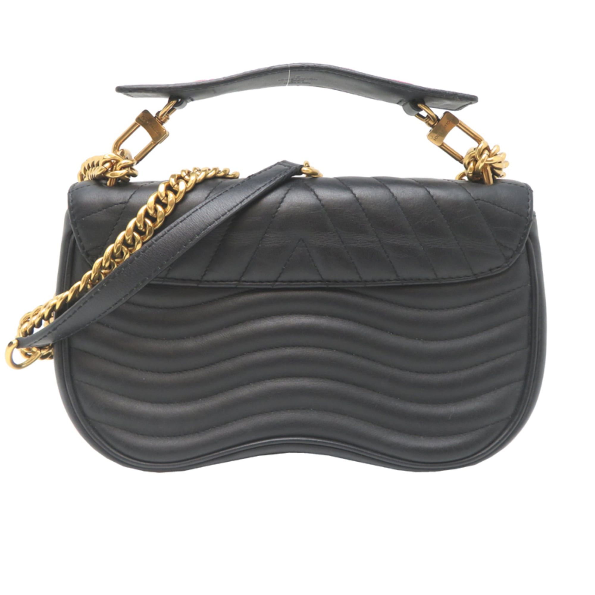 Louis Vuitton Louis Vuitton New Wave Chain Bag, Women's Handbag, M52564 (Discontinued), Leather, Black Size ONE SIZE - 2 Thumbnail