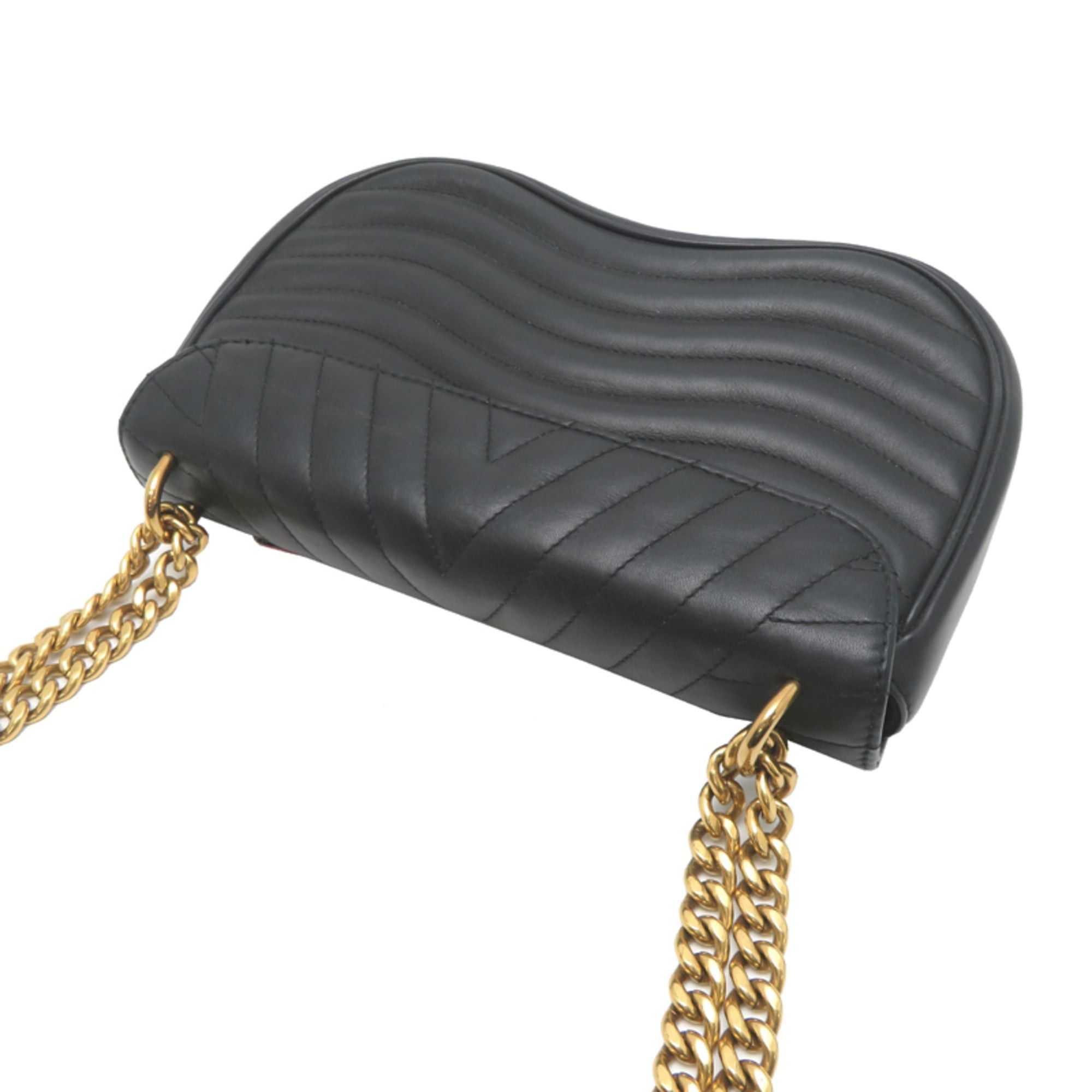 Louis Vuitton Louis Vuitton New Wave Chain Bag, Women's Handbag, M52564 (Discontinued), Leather, Black Size ONE SIZE - 4 Thumbnail