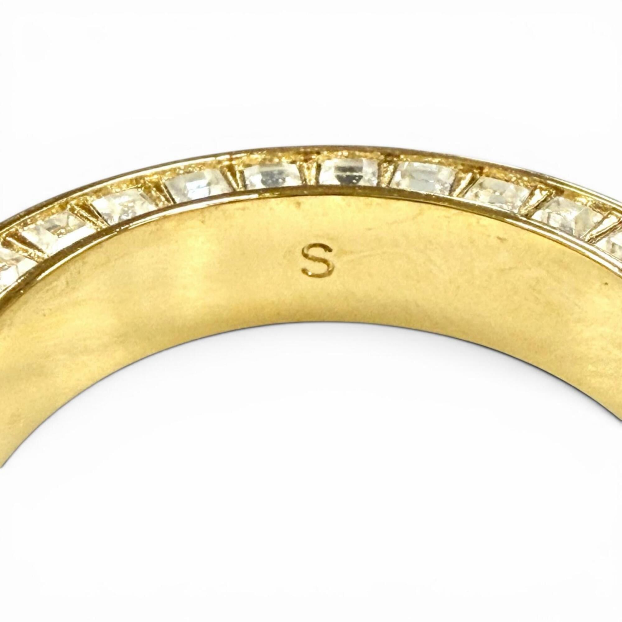 Dior Christian Dior DIOR Night Code ring with crystal logo, rhinestones, and pavé crystals. White gold, size S. Women's. Comes box dust bag. Size ONE SIZE - 7 Thumbnail