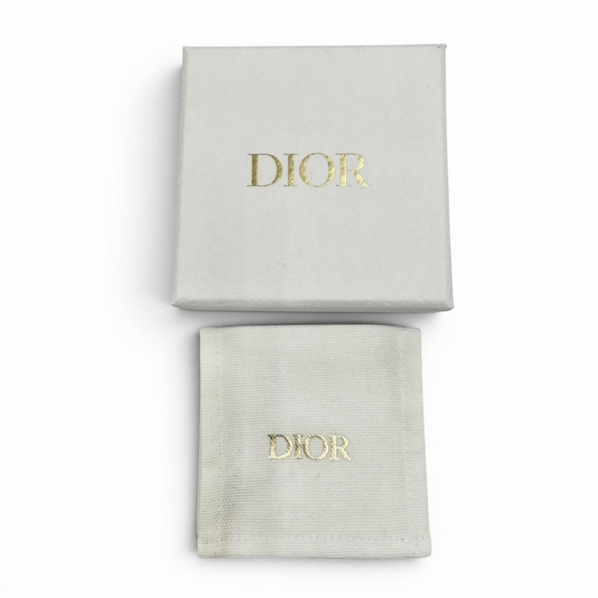 Dior Christian Dior DIOR Night Code ring with crystal logo, rhinestones, and pavé crystals. White gold, size S. Women's. Comes box dust bag. Size ONE SIZE - 10 Thumbnail