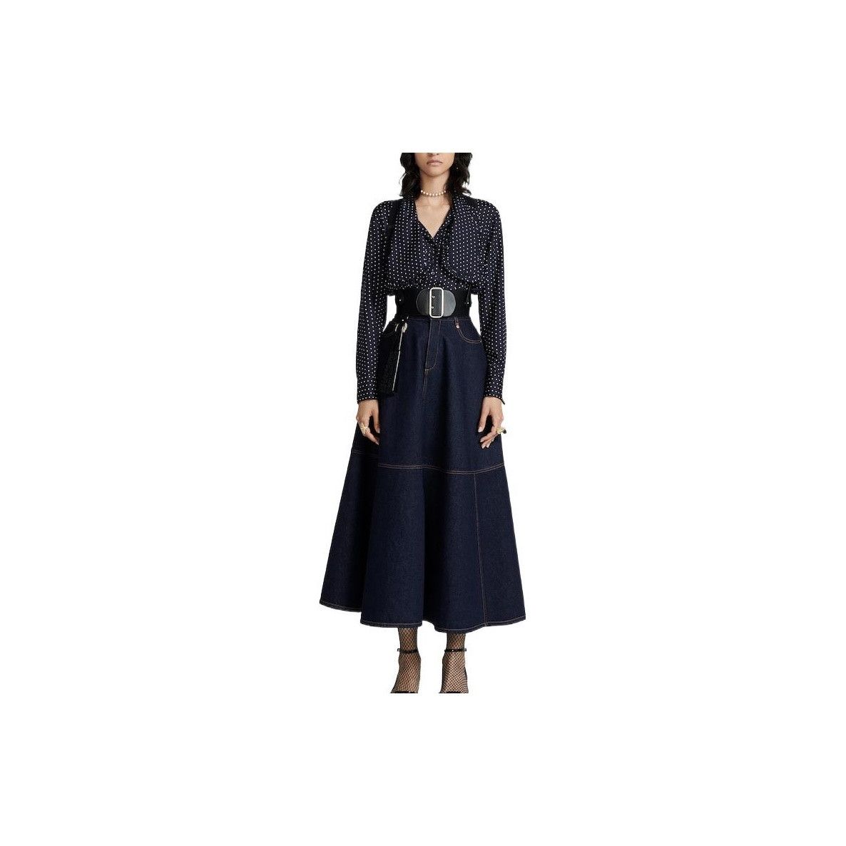 Dior Dior Contrast Stitch Denim Midi Skirt FR 36 Size 26" / US 2 / IT 38 - 7 Thumbnail