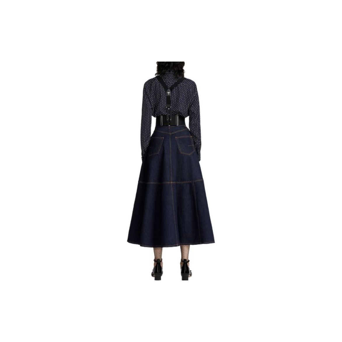 Dior Dior Contrast Stitch Denim Midi Skirt FR 36 Size 26" / US 2 / IT 38 - 8 Thumbnail