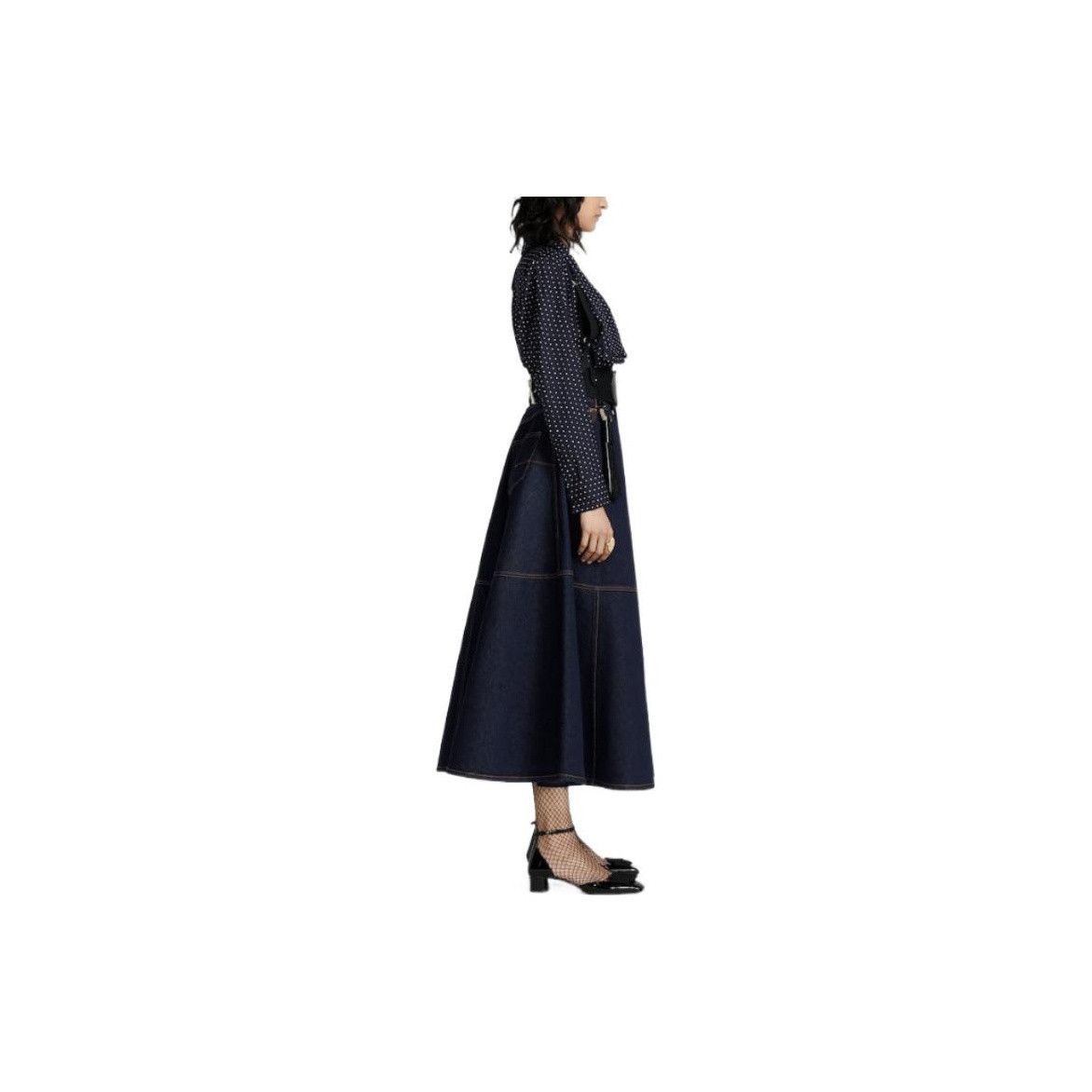 Dior Dior Contrast Stitch Denim Midi Skirt FR 36 Size 26" / US 2 / IT 38 - 9 Thumbnail