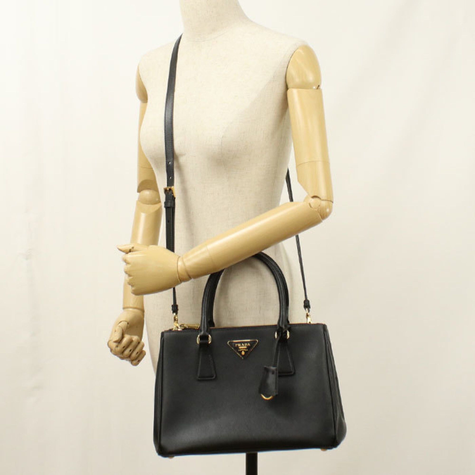 Prada PRADA tote bag 1BA863 medium Galleria women's black Size ONE SIZE - 8 Thumbnail