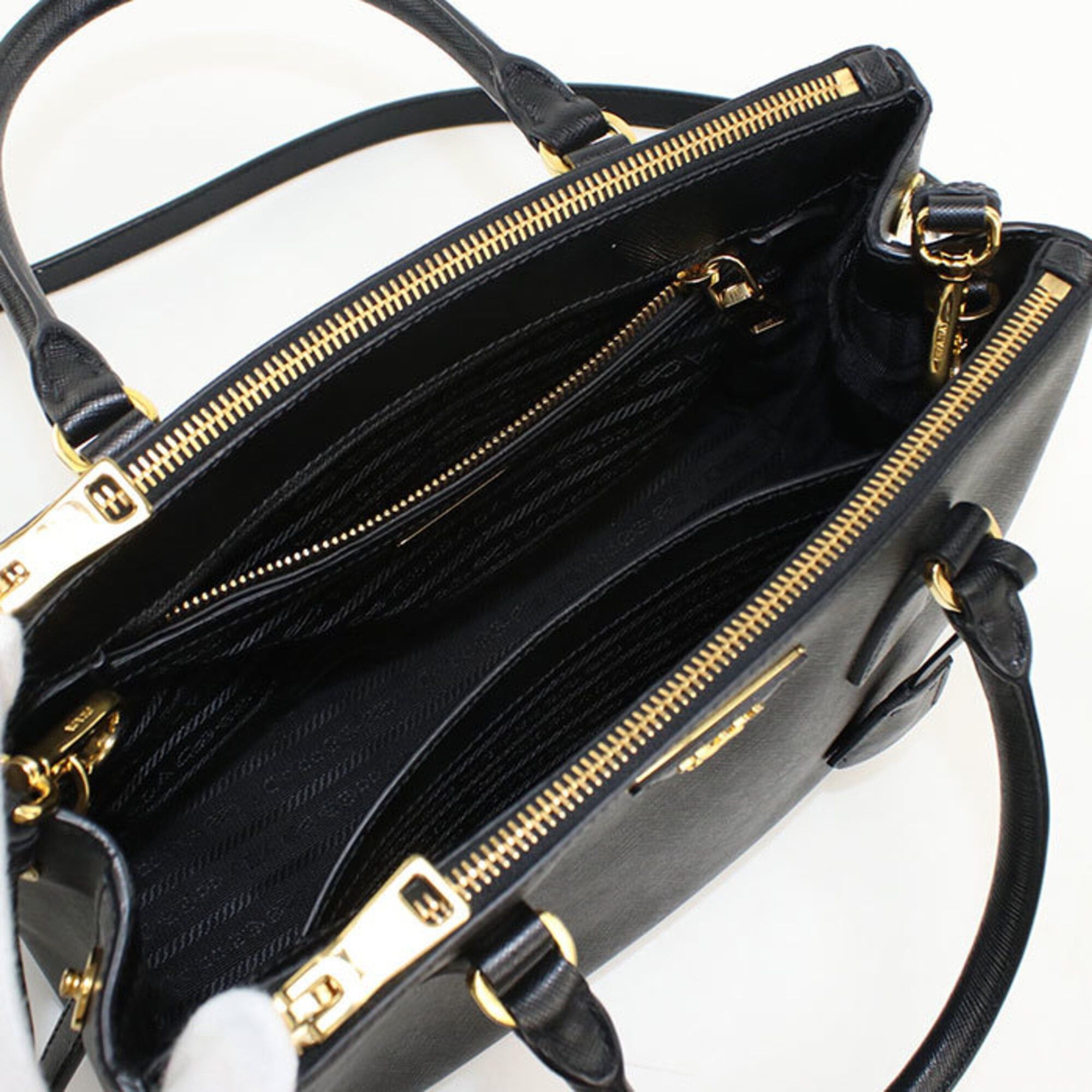 Prada PRADA tote bag 1BA863 medium Galleria women's black Size ONE SIZE - 3 Thumbnail