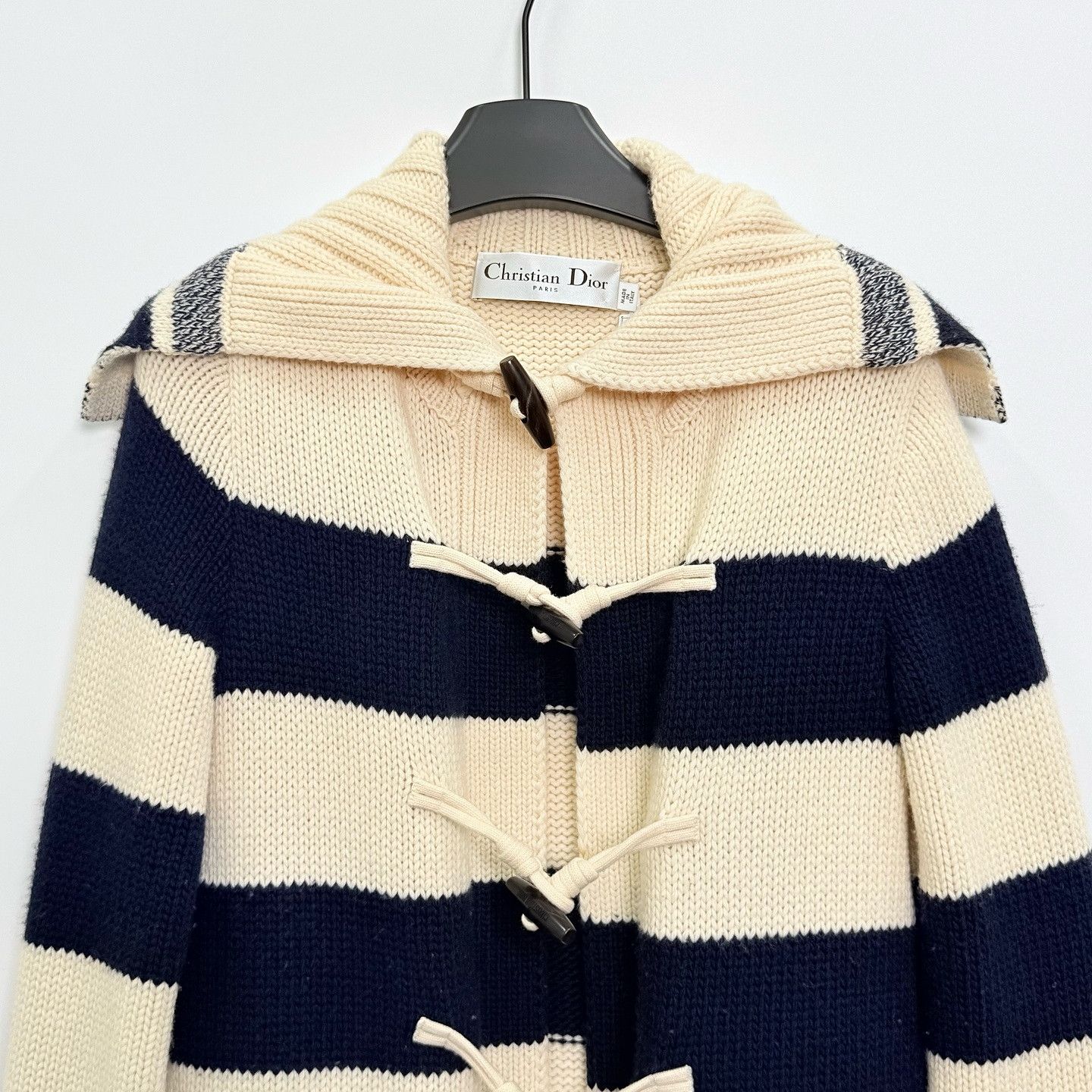 Dior Dior Striped Toggle Knit Coat Size 36 Size XS / US 0-2 / IT 36-38 - 6 Thumbnail