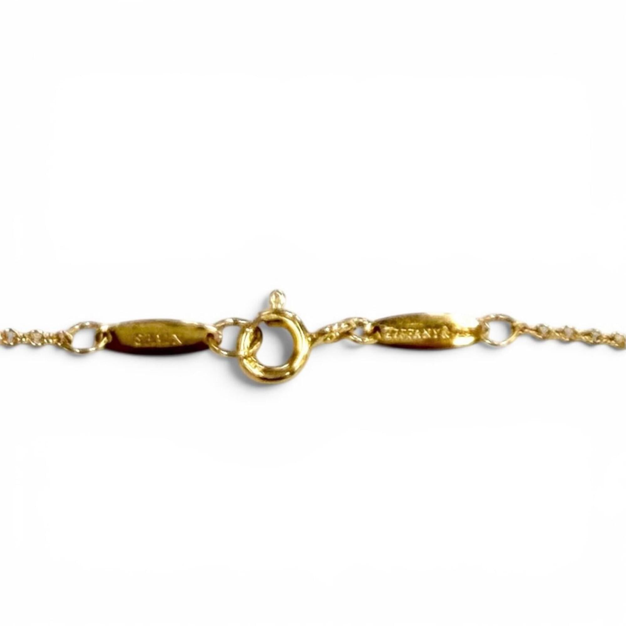 Tiffany & Co. TIFFANY&Co. Tiffany Elsa Peretti By the Yard 1P Diamond Necklace AU750 (PG) approx. 0.12ct Pink Gold Total weight 2.1g Women's Size ONE SIZE - 7 Thumbnail