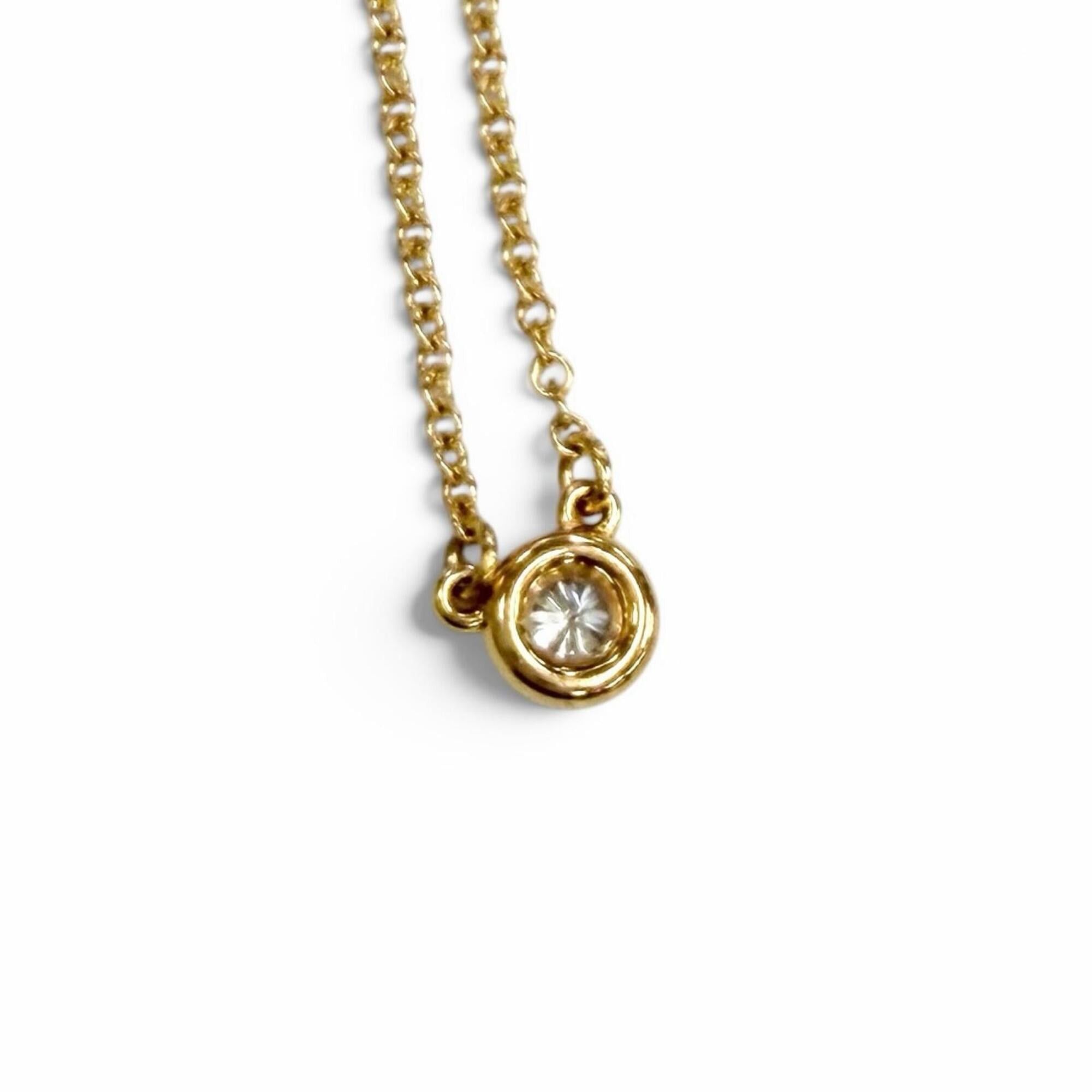 Tiffany & Co. TIFFANY&Co. Tiffany Elsa Peretti By the Yard 1P Diamond Necklace AU750 (PG) approx. 0.12ct Pink Gold Total weight 2.1g Women's Size ONE SIZE - 2 Thumbnail