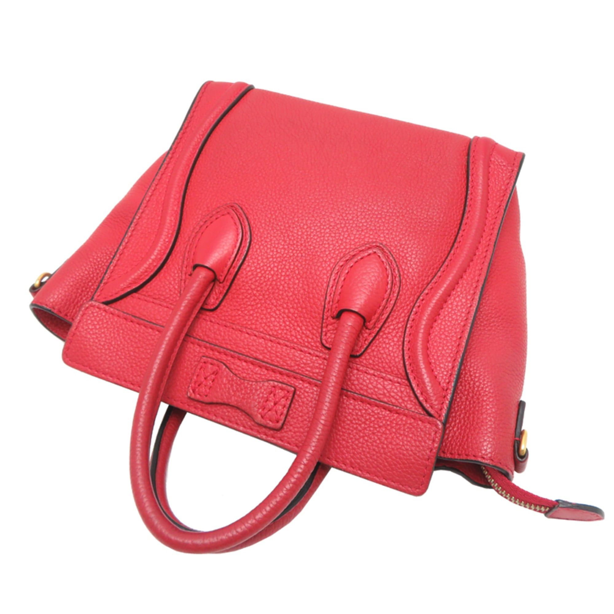 Celine Celine Luggage Nano Shopper Women's Handbag, Leather, Red Size ONE SIZE - 4 Thumbnail