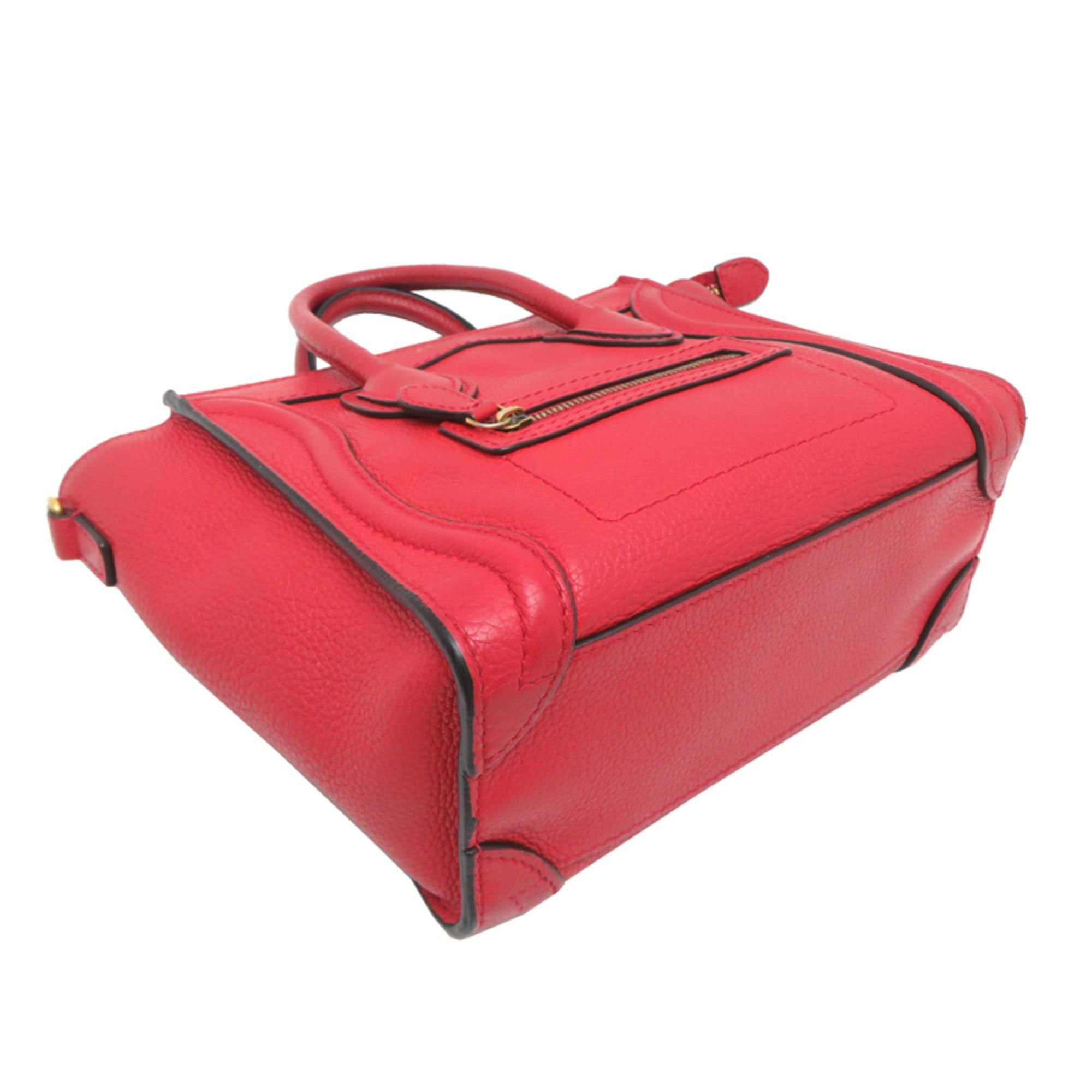 Celine Celine Luggage Nano Shopper Women's Handbag, Leather, Red Size ONE SIZE - 3 Thumbnail