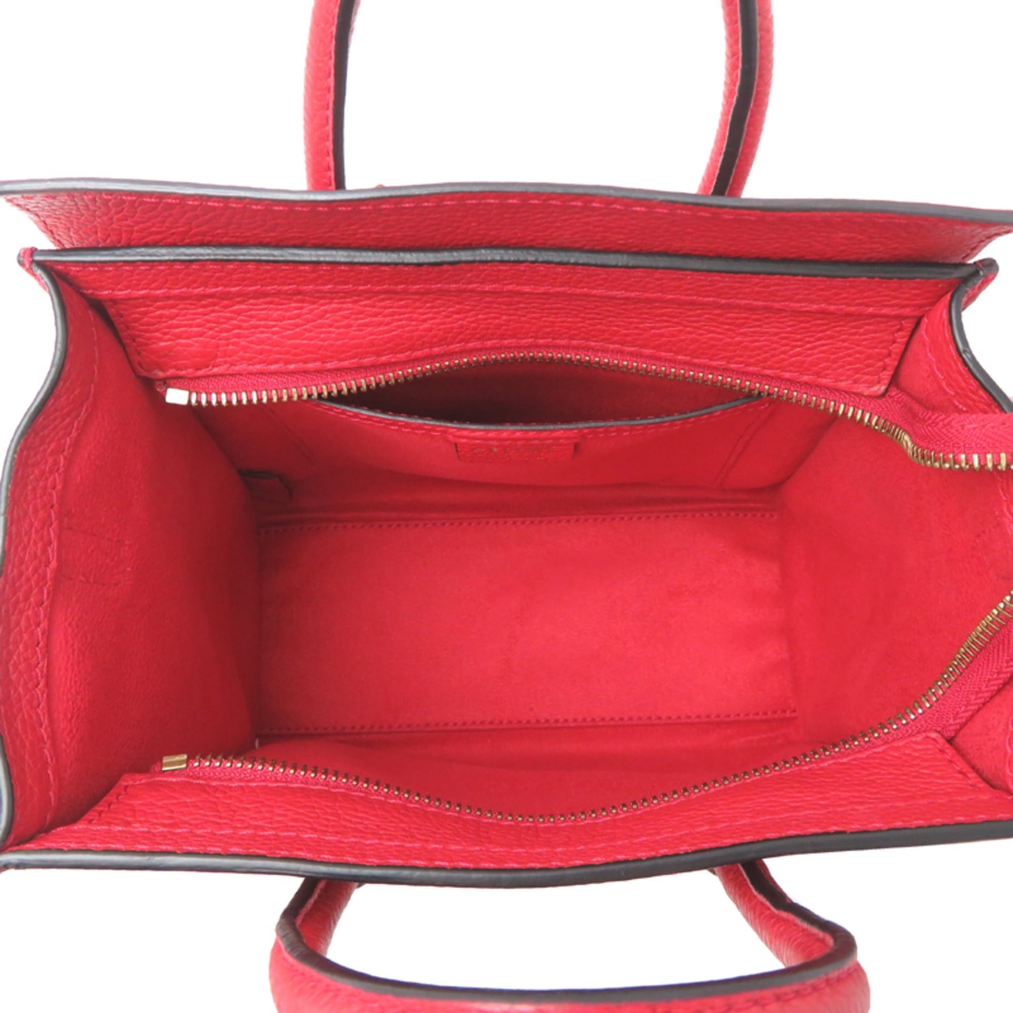 Celine Celine Luggage Nano Shopper Women's Handbag, Leather, Red Size ONE SIZE - 6 Thumbnail