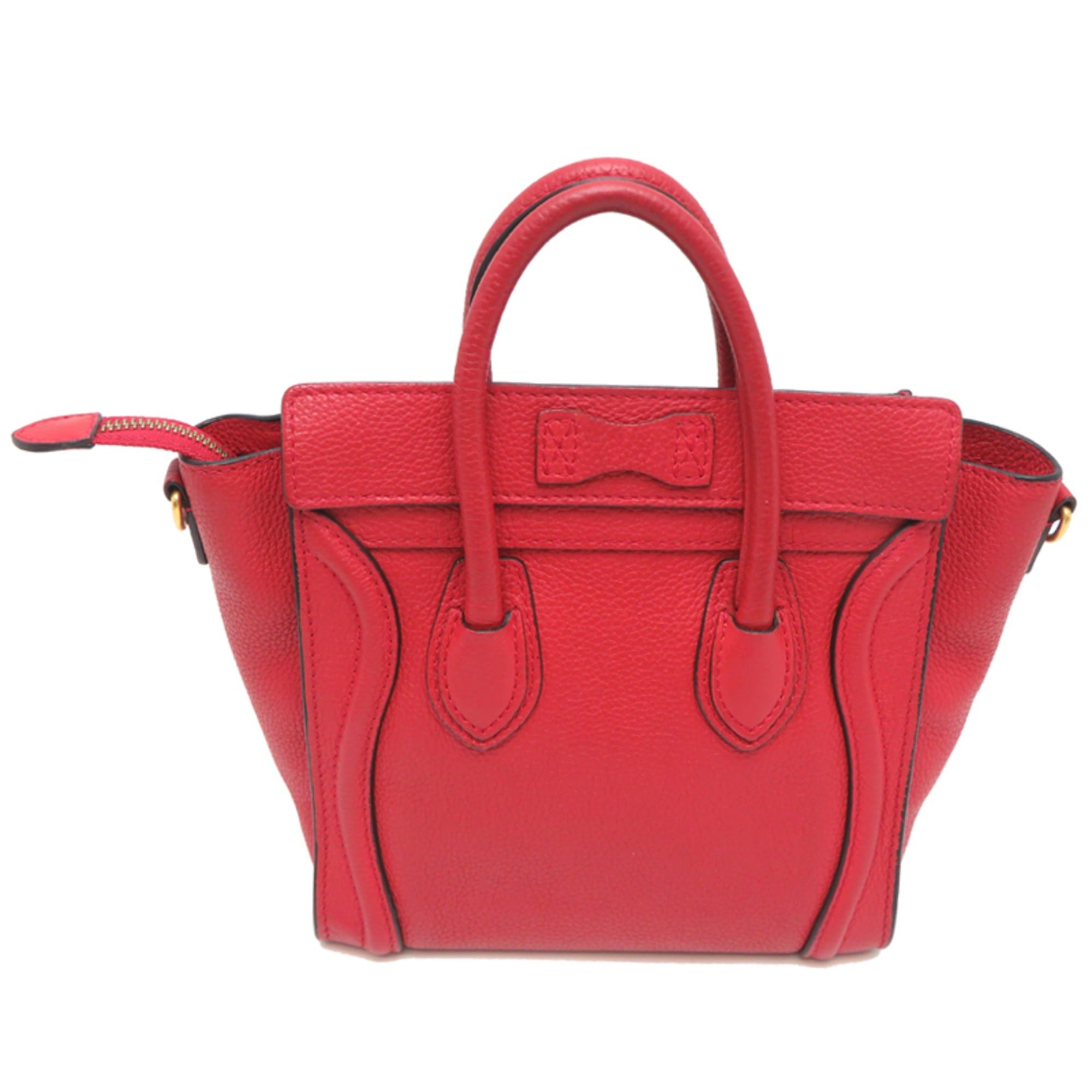Celine Celine Luggage Nano Shopper Women's Handbag, Leather, Red Size ONE SIZE - 2 Thumbnail