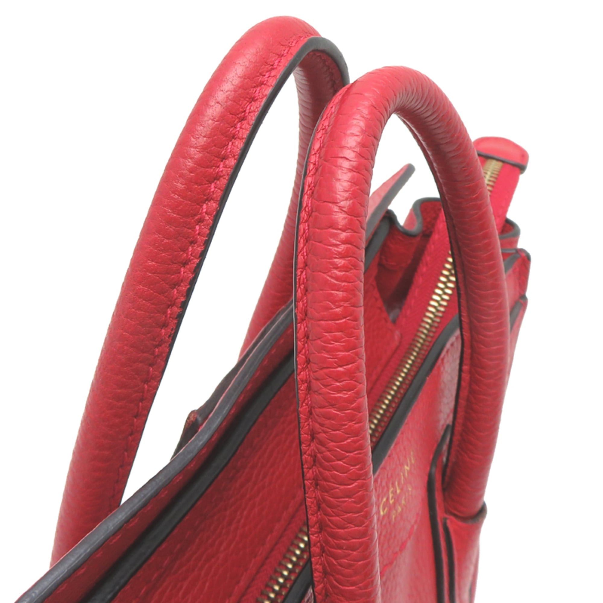 Celine Celine Luggage Nano Shopper Women's Handbag, Leather, Red Size ONE SIZE - 5 Thumbnail